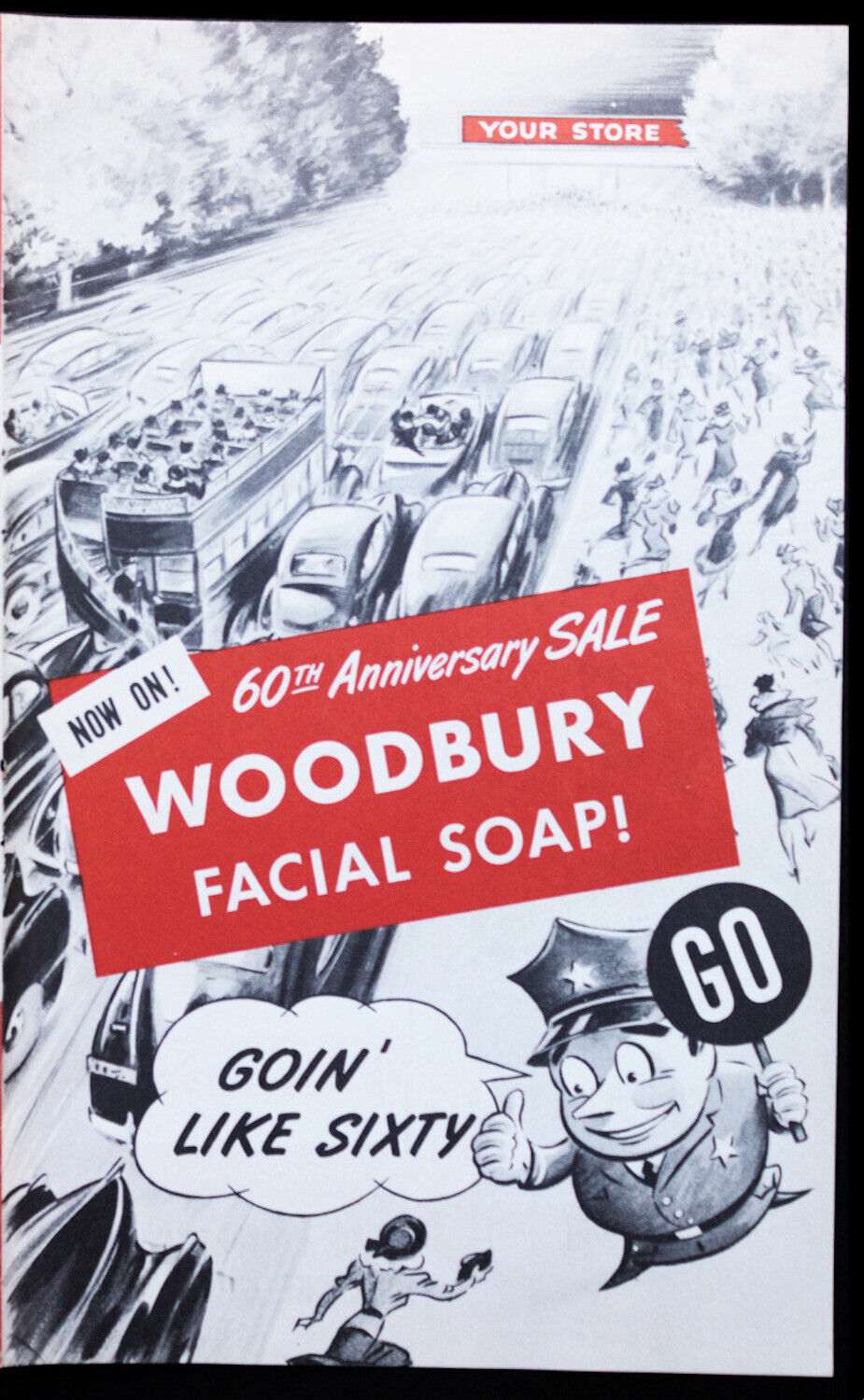 1942 WOODBURY Facial Soap 60th Anniversary Cute 4-Pg Fold Vtg PRINT AD