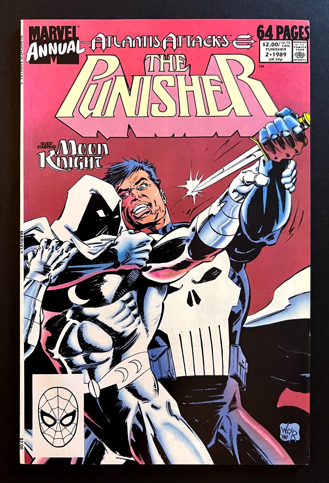 PUNISHER ANNUAL #2 Jim Lee Art 1st Meets Moon Knight Marvel Comics 1989