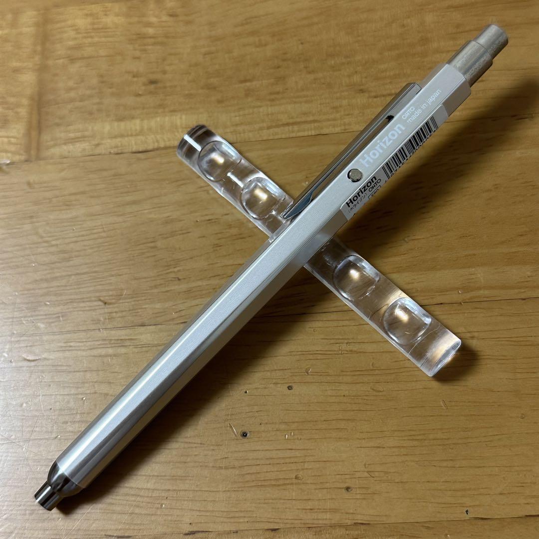OHTO Auto Horizon Mechanical Pencil Double Knock Silver #8bcbc0