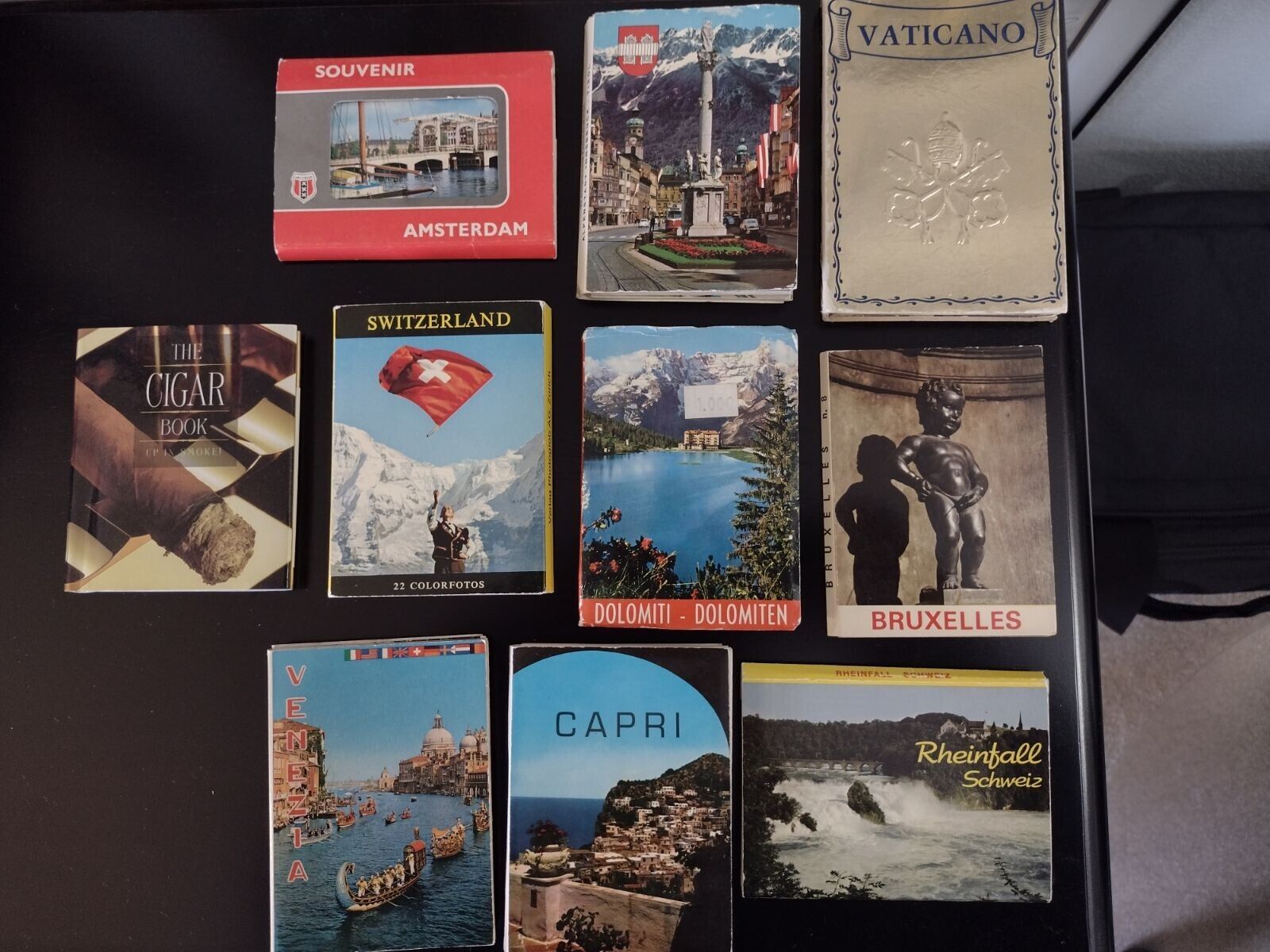 VINTAGE European Postcard Picture Books Souvenir Lot Of 9 Europe-FREE CIGAR BOOK