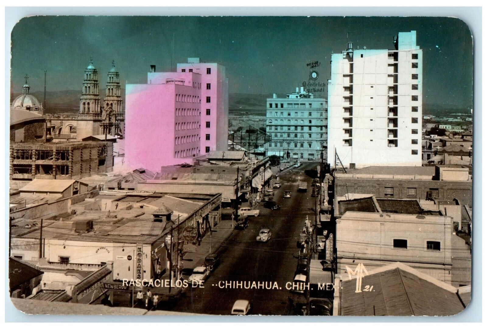 1956 Chihuahua Skyscrapers Chih Mexico Vintage Posted RPPC Photo Postcard