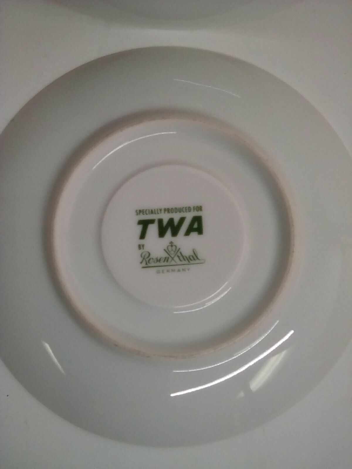 Vintage Airplane 2 Five Inch TWA  cup saucers by Rosenthal , Germany  no chips.