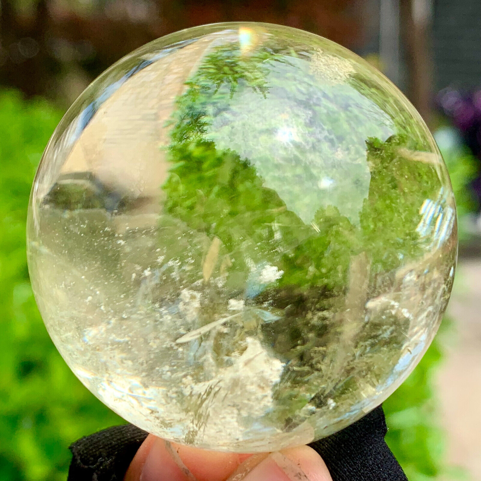 178G Natural Rainbow Citrine Quartz Crystal Sphere Mineral Energy Healing Ball