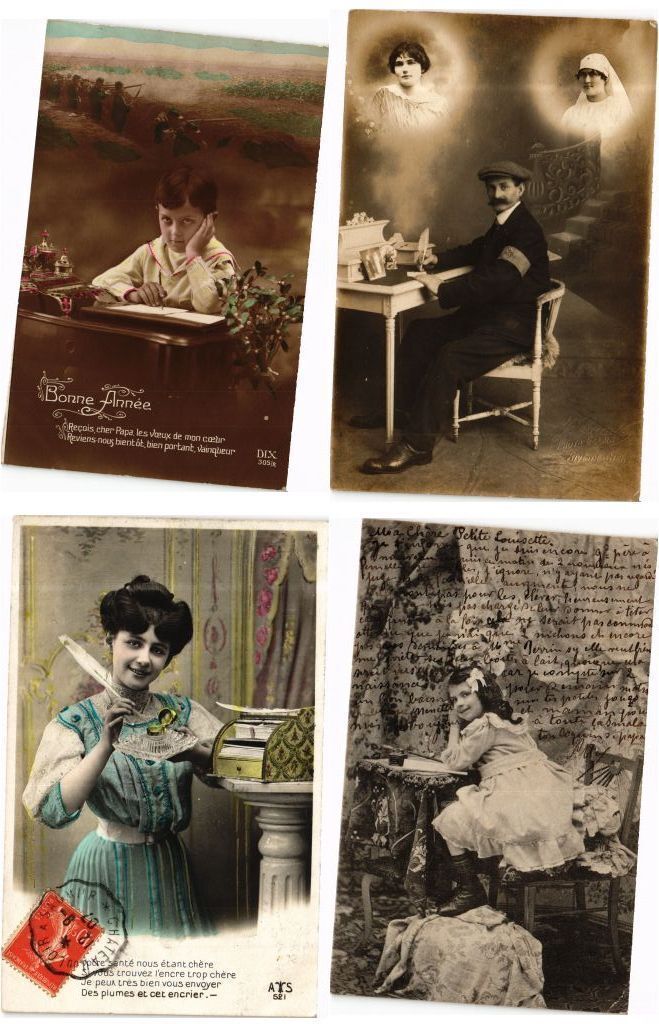 WRITING, GREETINGS 18 Vintage Postcards Mostly Pre-1940 (L4467)