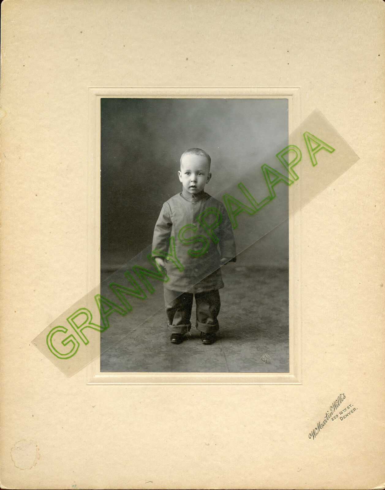 Antique Photo - Denver, Colorado-Little Boy, Long Pants Rolled Up & Long Jacket