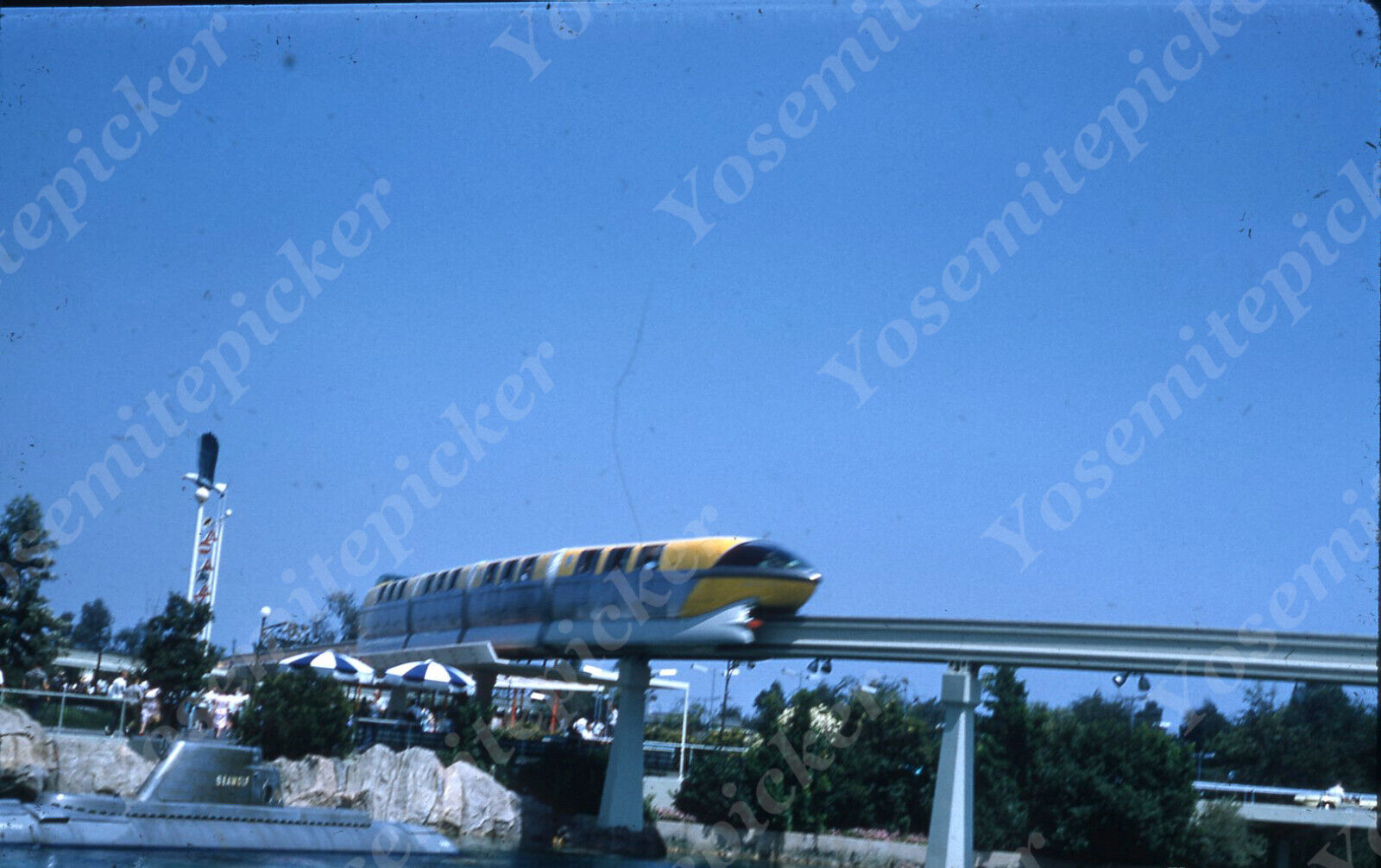 sl46  Original Slide 1961  Disneyland  Submarine Monorail 573a