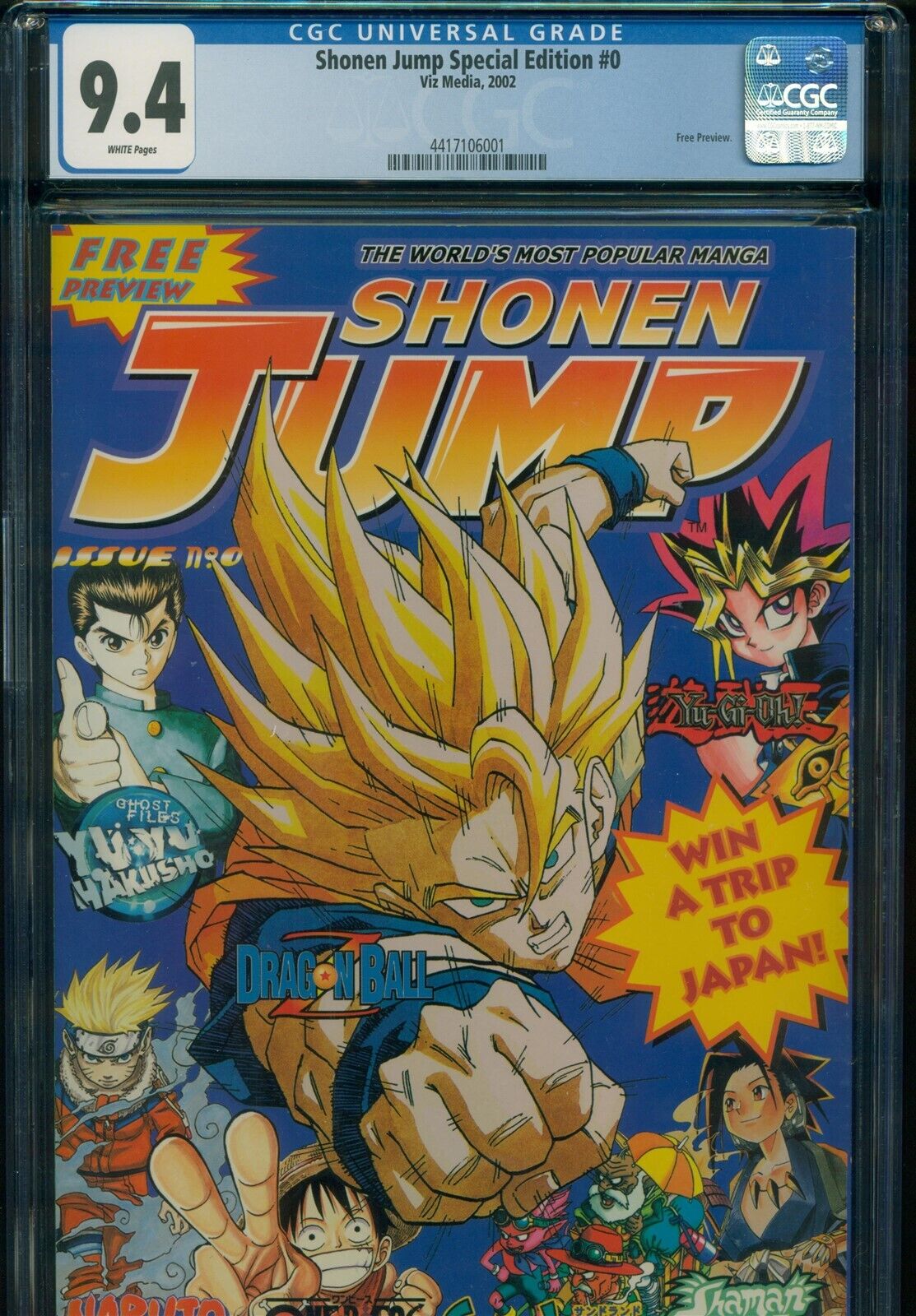 SHONEN JUMP SPECIAL EDITION #0 CGC 9.4 NM Dragon Ball Naruto Yu-Gi-Oh ONE PIECE