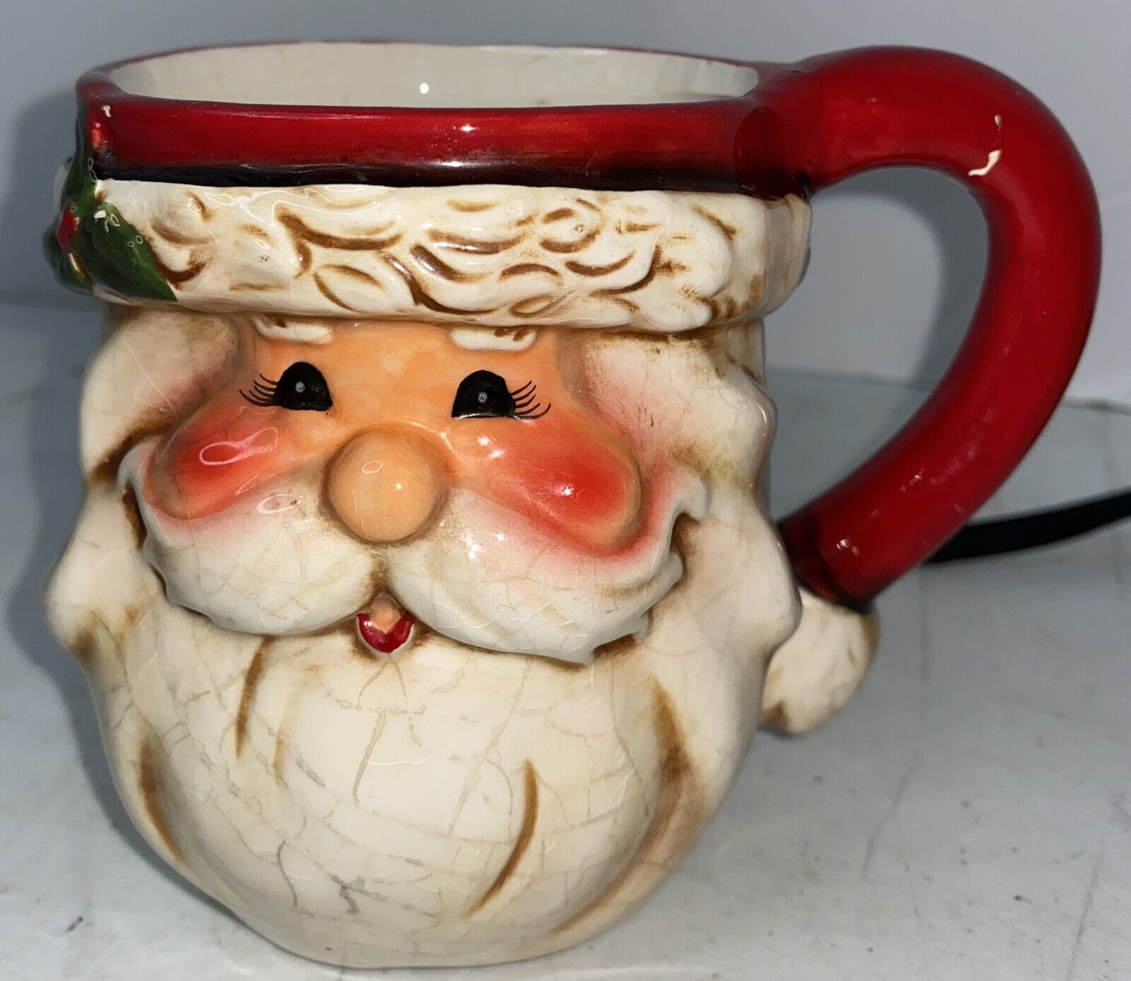 VTG Tii Collections Santa Claus Christmas Large 4”Ceramic Mug W/Handle USED