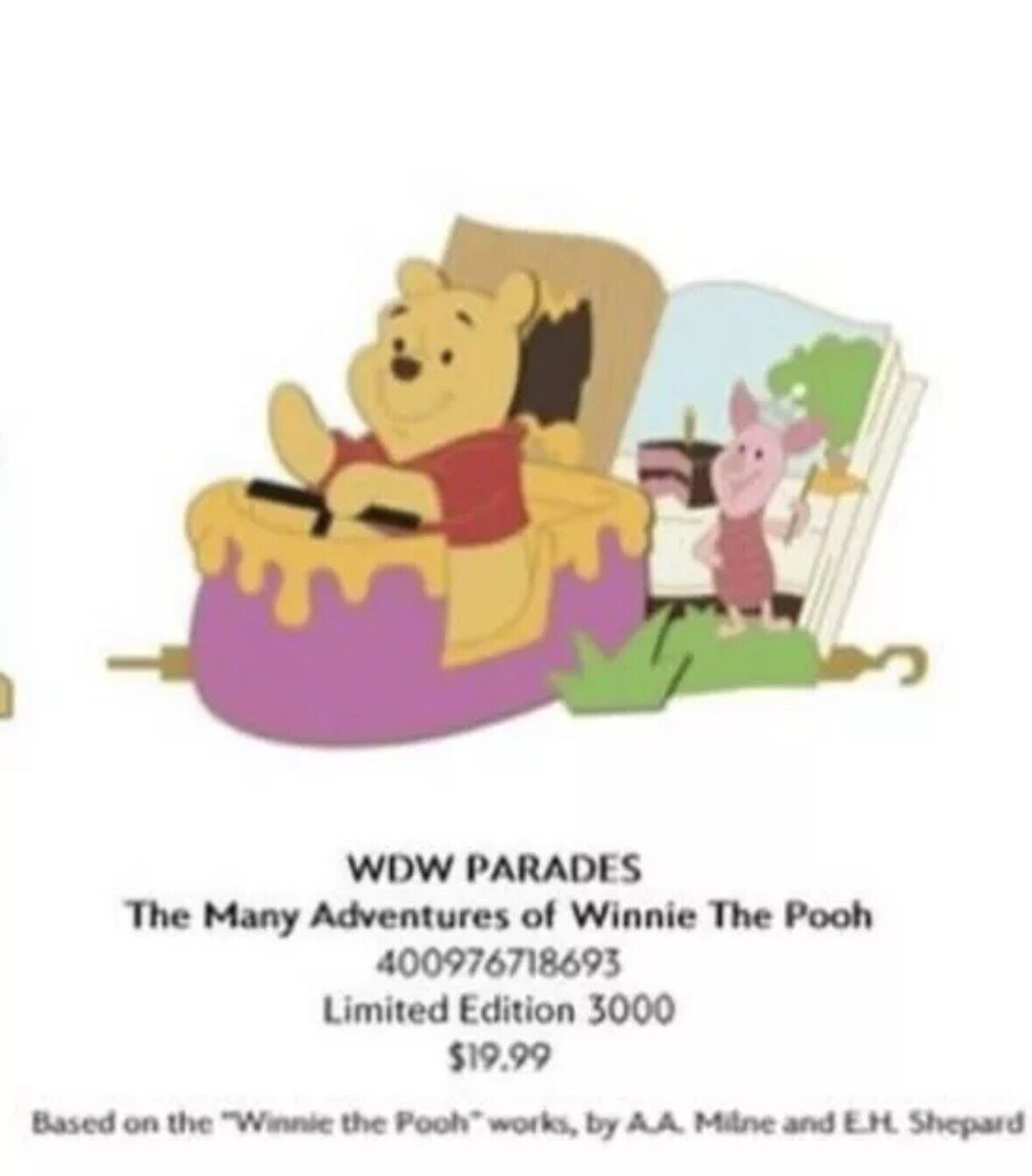 2024 Walt Disney World Parades Winnie The Pooh And Piglet Pin LE 3000 PRESALE