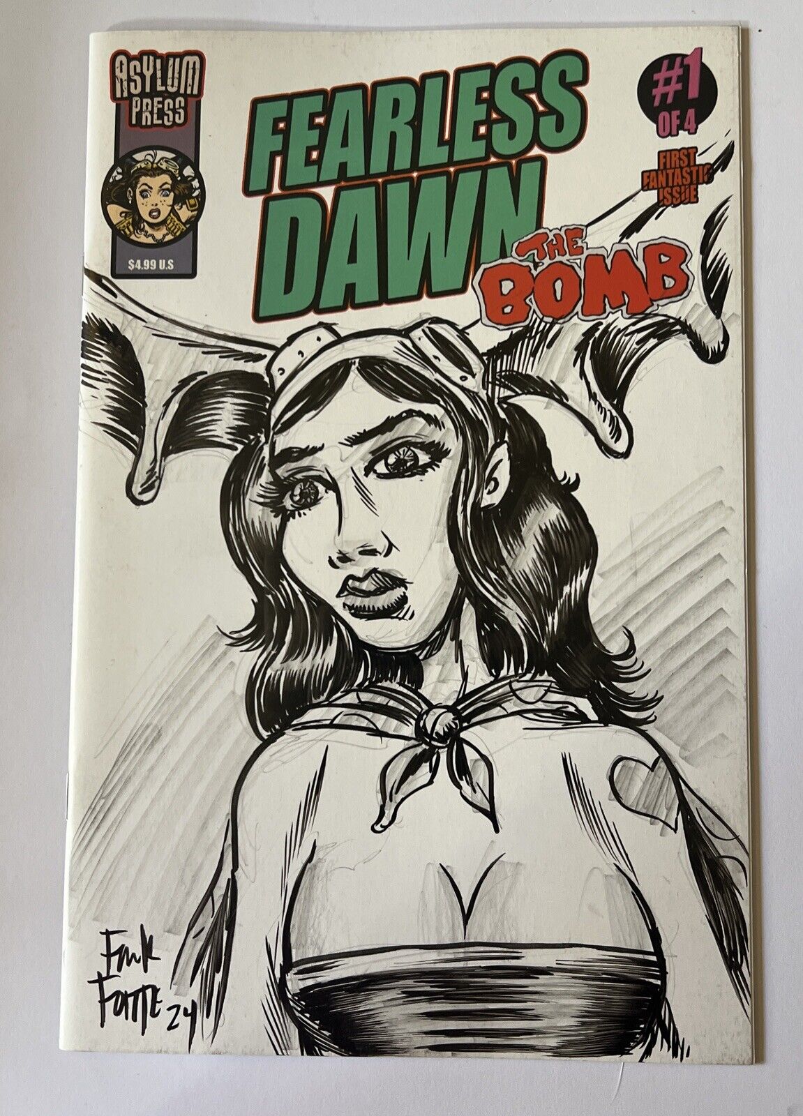 Fearless Dawn: The Bomb #1C Original Sketch Cover By Frank Forte  Comics NM