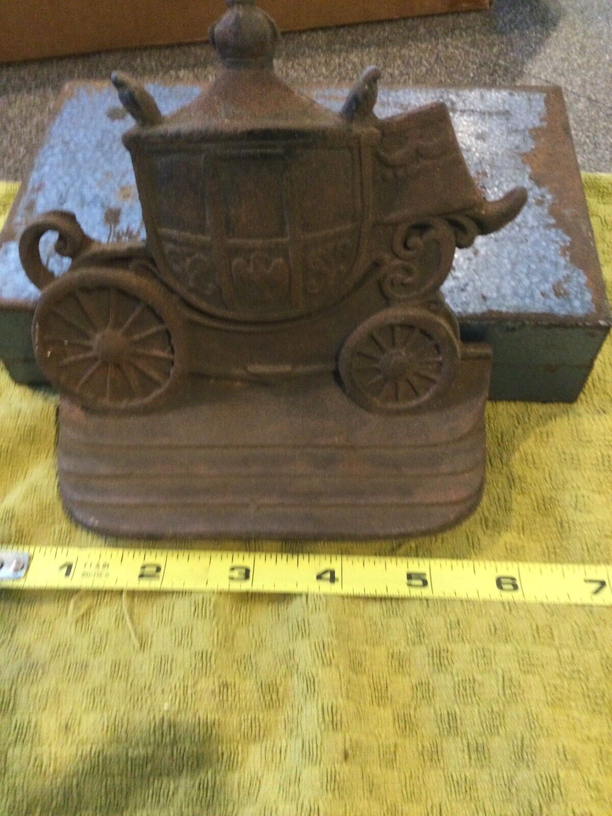 Vintage W.H. Howell Cast Iron Stagecoach  doorstop