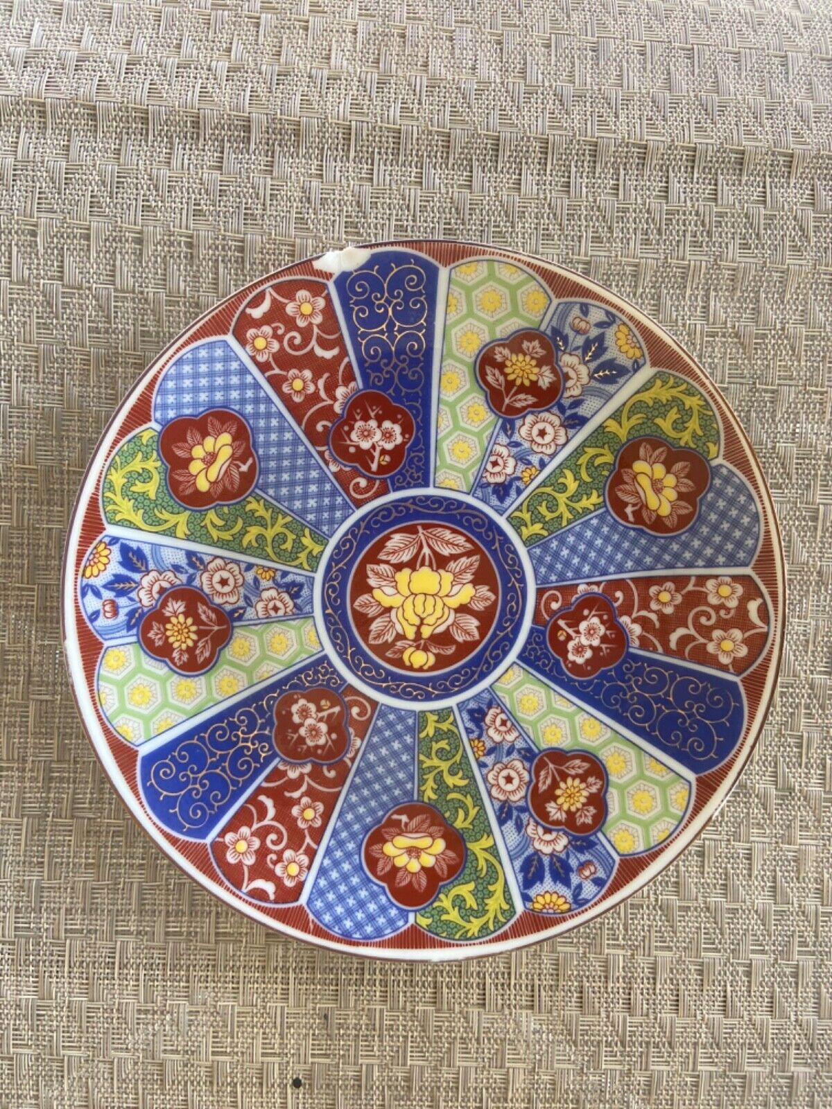 Vintage IMARI WARE Porcelain Bread Plate Japan 6 1/2” Diameter Floral