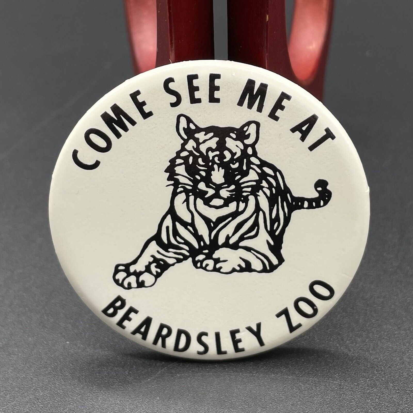 Come See Me At Beardsley Zoo Tiger Pin Bridgeport Connecticut Vintage