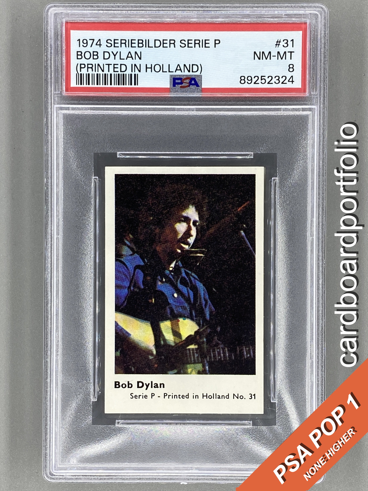 1974 Seriebilder Serie P #31 Bob Dylan (Printed in Holland) PSA 8 Pop 1 (Music)