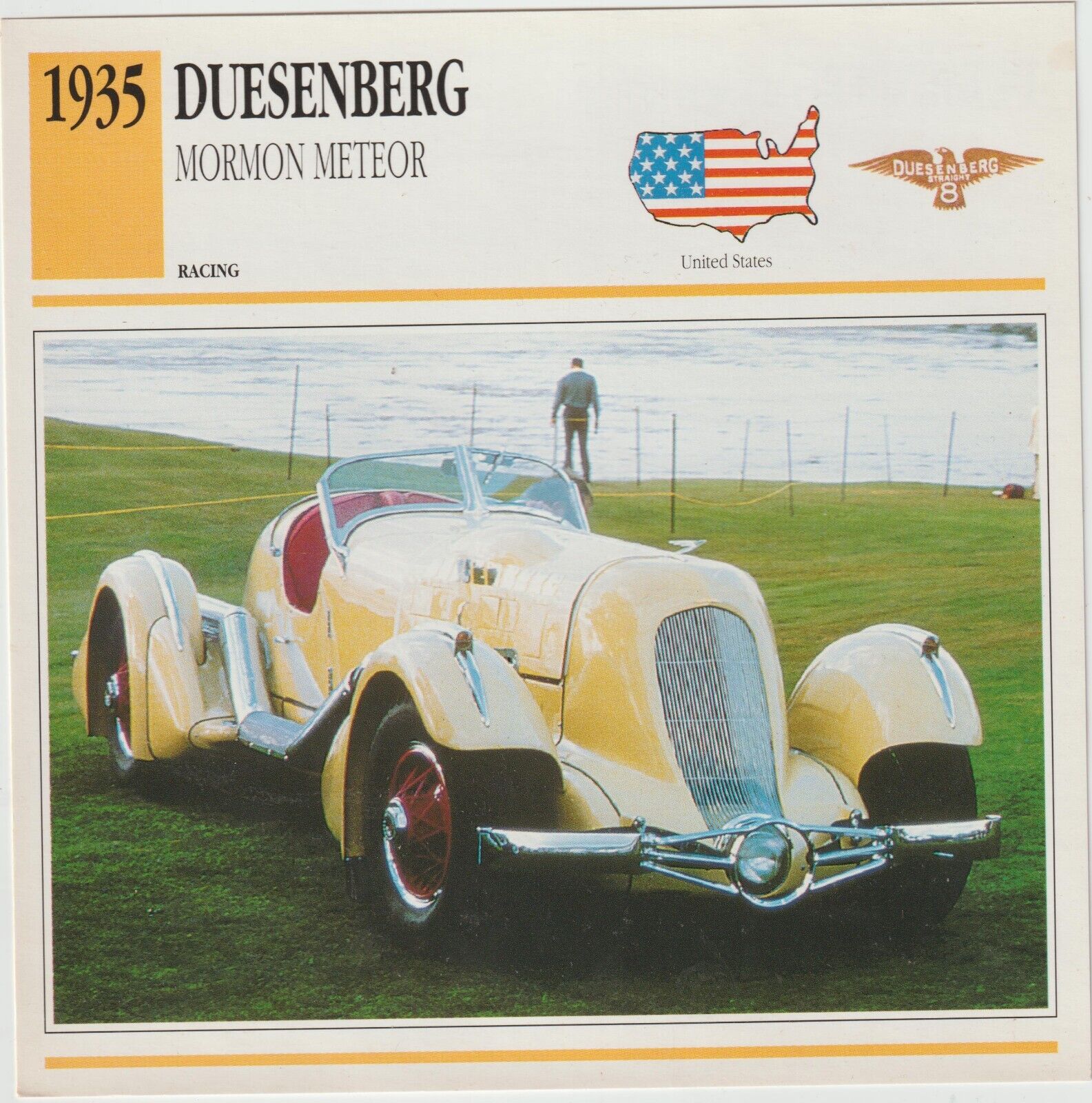 1935 DUESENBERG MORMON METEOR - Cars of the World Collector Card