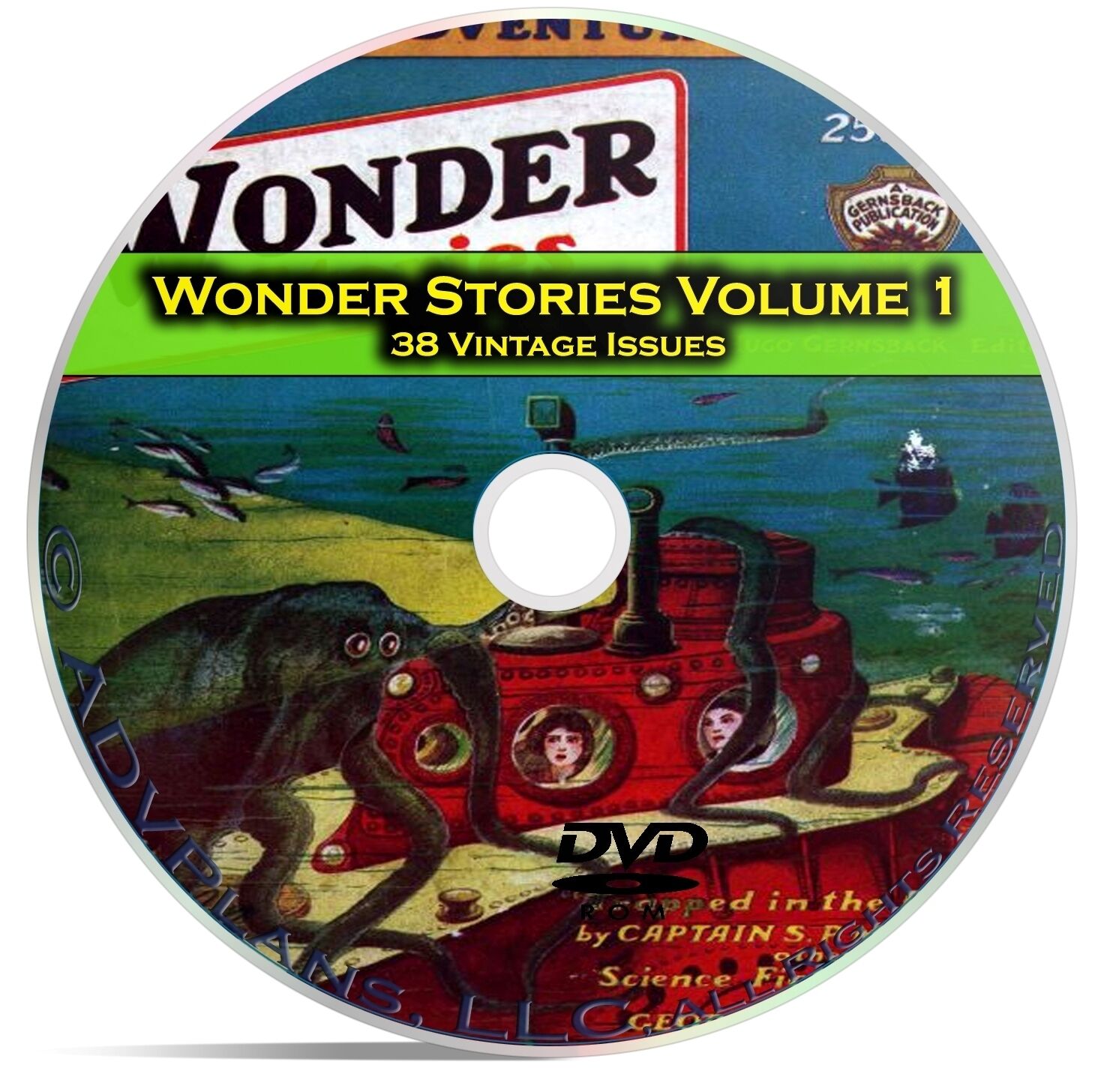Wonder Stories, Vol 1, 38 Classic Pulp Magazine, Golden Science Fiction DVD C61