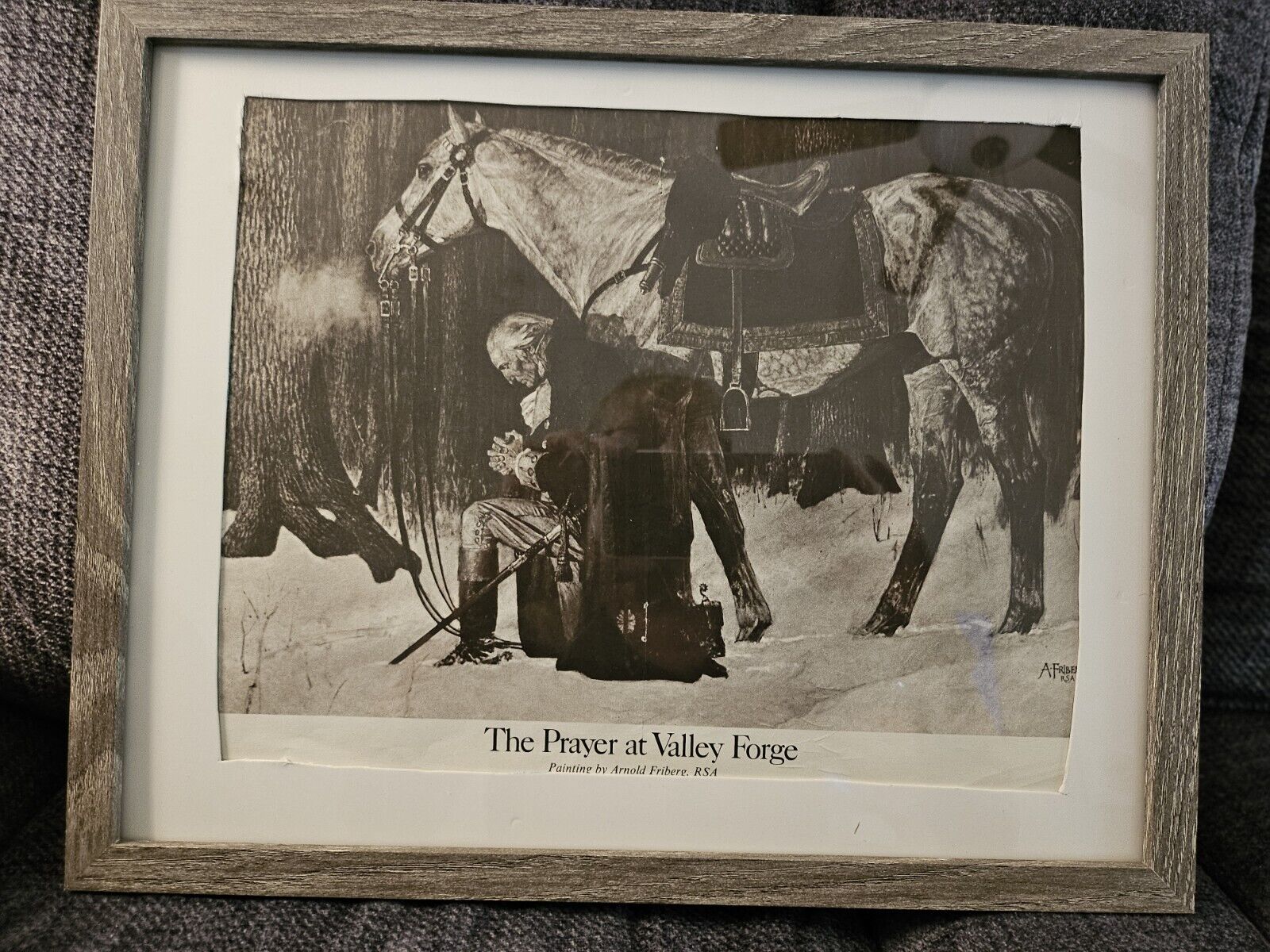 Vintage 1866 The Prayer At Valley Forge Litho,  Framed, By Arnold Friberg, RSA