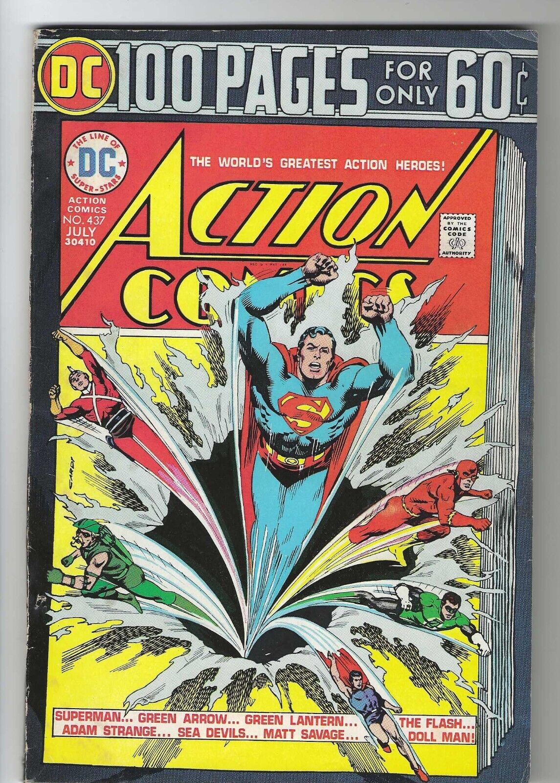 Action Comics #437, DC Comics 1974 FN+ Golden & Silver Age Reprints