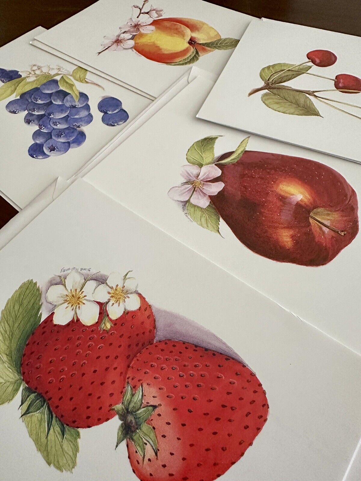 Lot Of 5 Vintage Fruit Images Greeting Cards