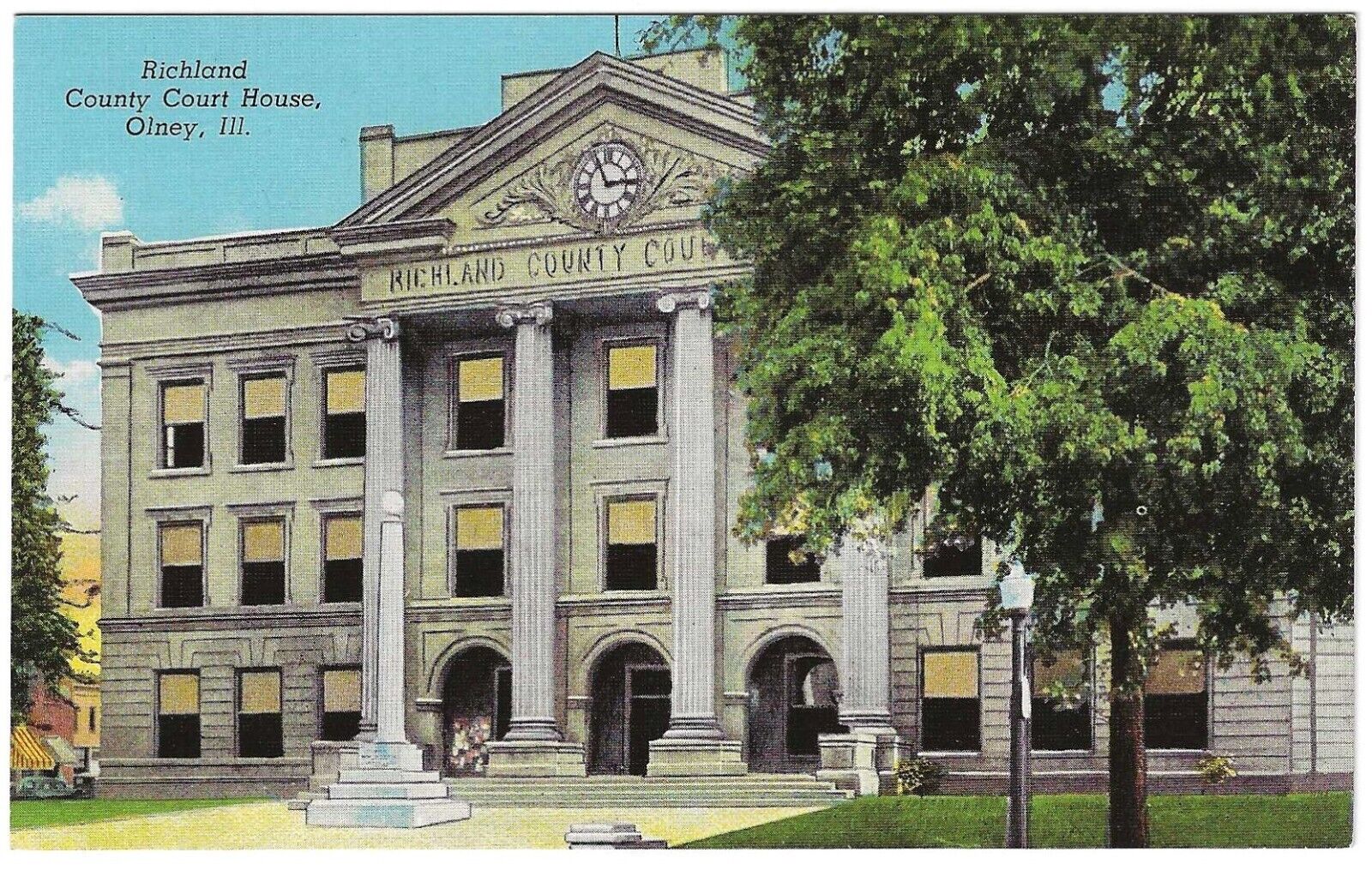 Richland County Court House Olney Illinois IL 1940s