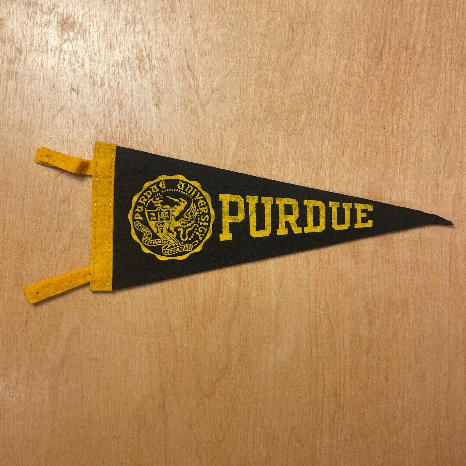 Vintage 1950s Purdue University 4x9 Felt Pennant Flag