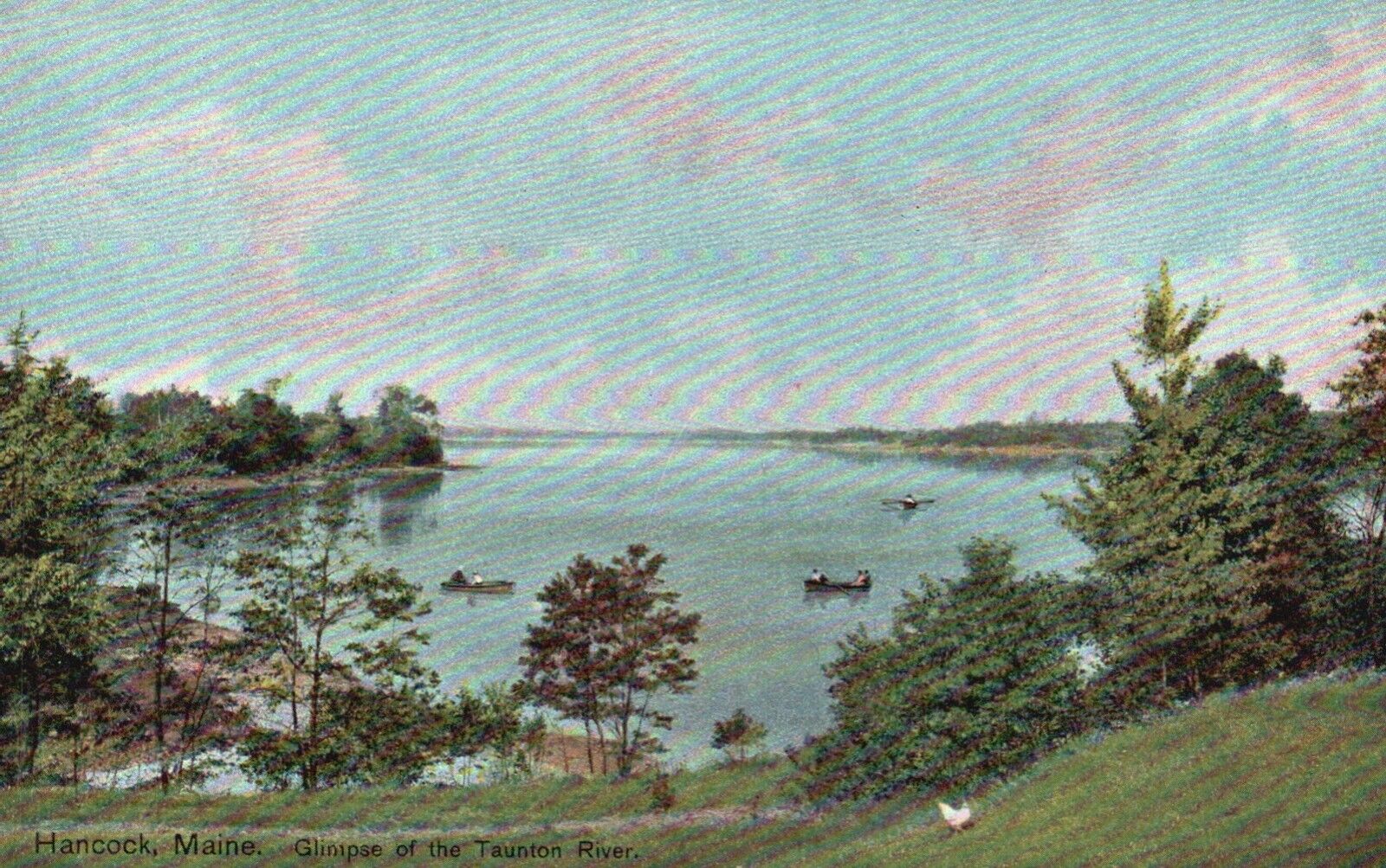 Postcard ME Hancock Maine Glimpse of Taunton River Unused Vintage PC f1880