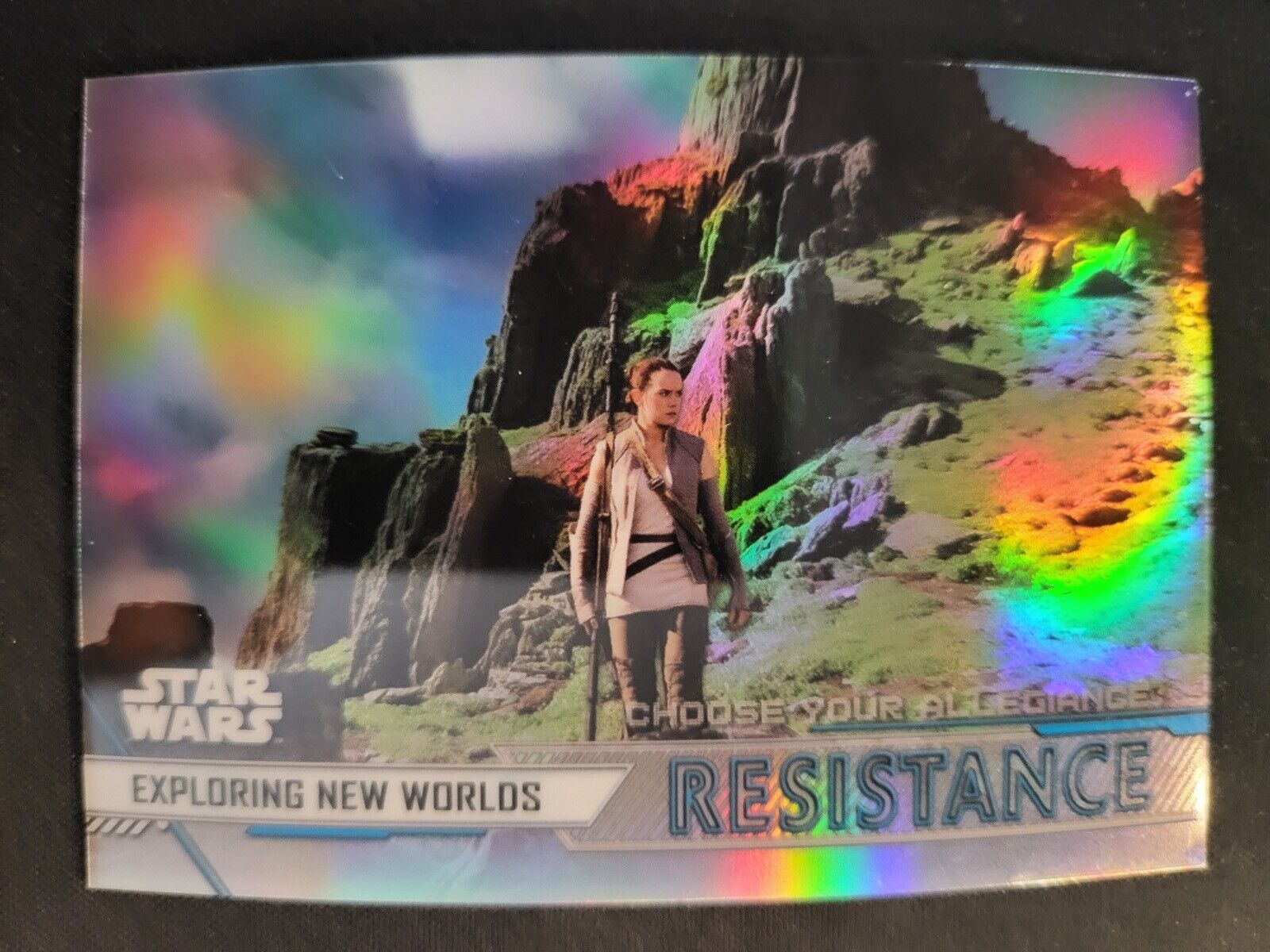 2020 Topps Chrome Star Wars Perspectives Resistence New World Rey Card REFRACTOR