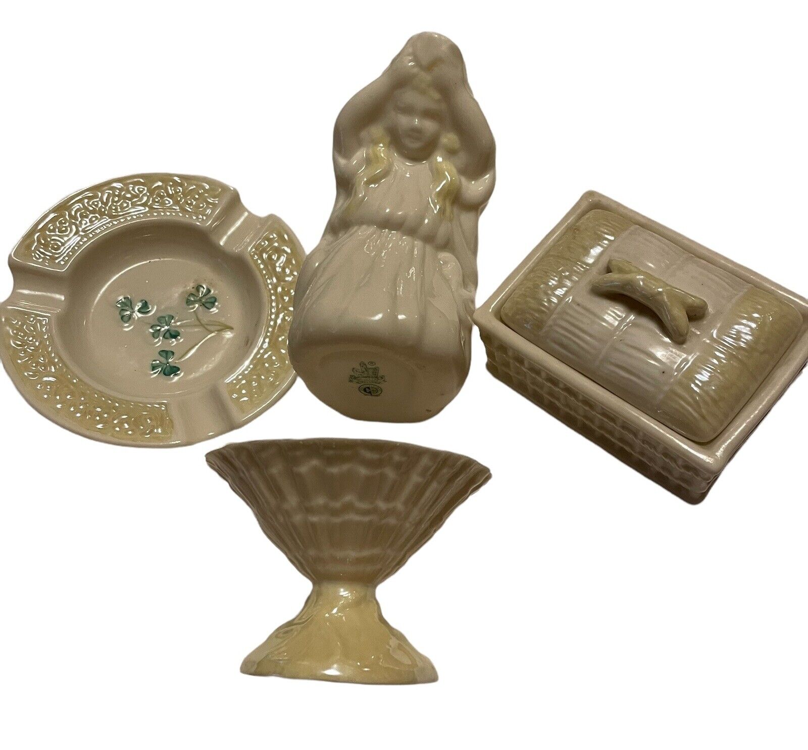 Beleek of Ireland porcelain pieces - lot of 4 Vintage Collectibles