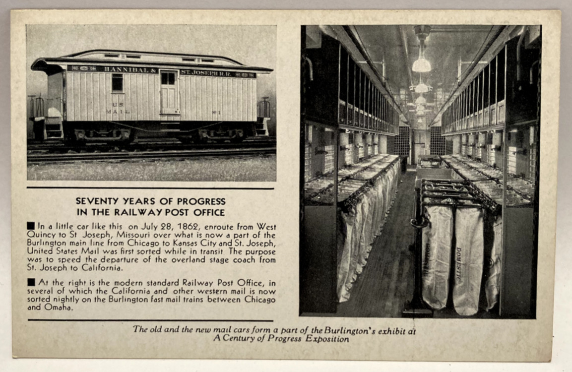 Seventy Years of Progress, Railway Post Office, Vintage Postcard
