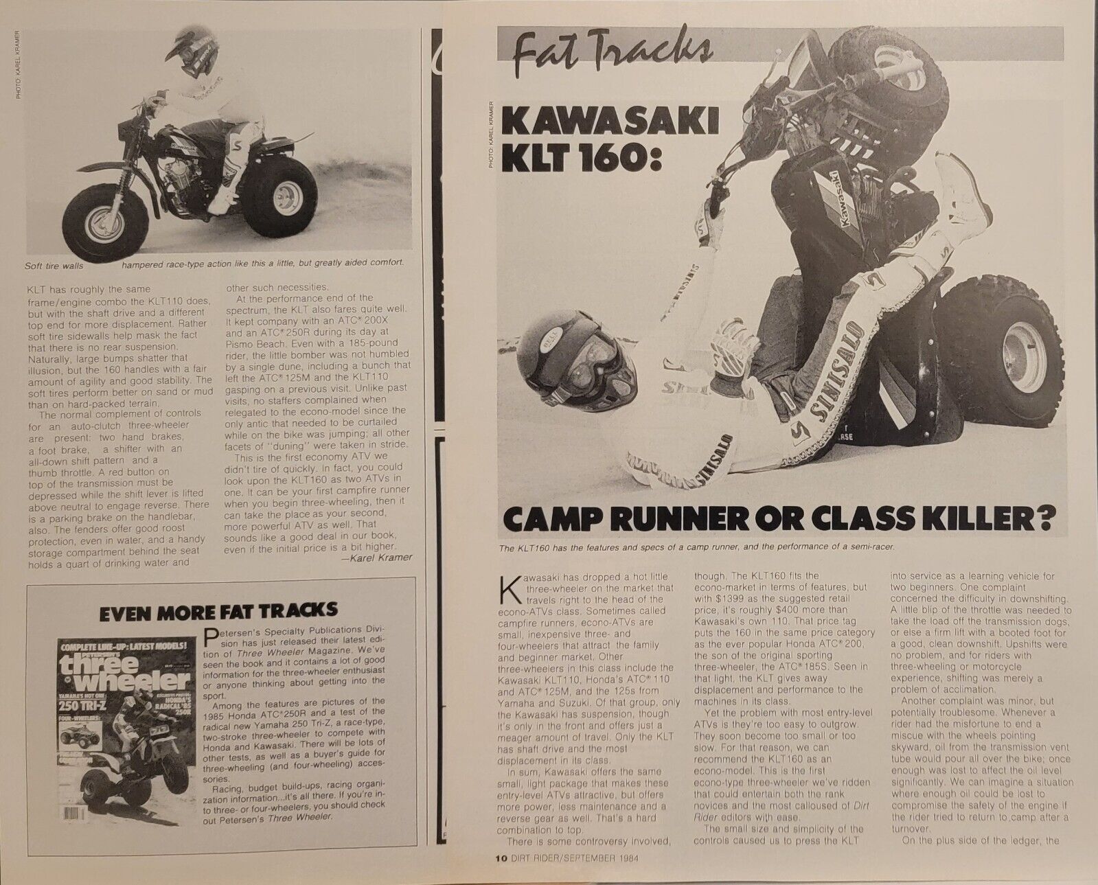 1984 Kawasaki KLT160 motorcycle 2p Article