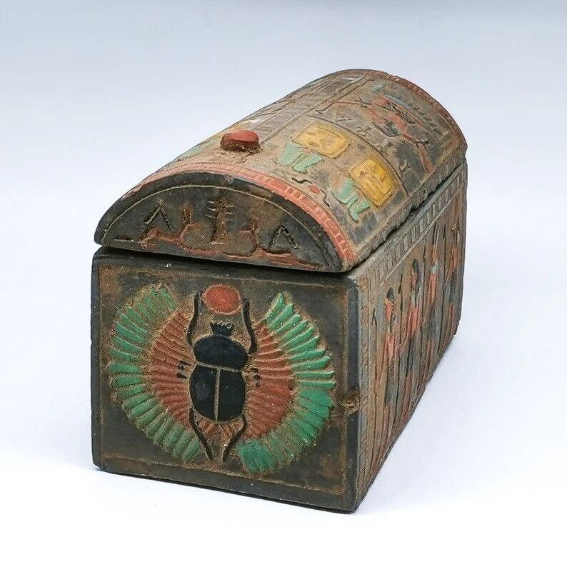 Rare Ancient Egyptian Anubis Ancient pharaonic jewelry box Smal Egyptian STORE .