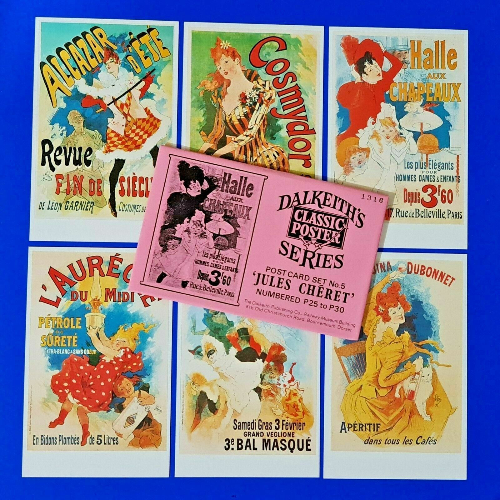 Set of 6 Dalkeith Postcards Classic Poster Series, Jules Cheret, Advertising ME9