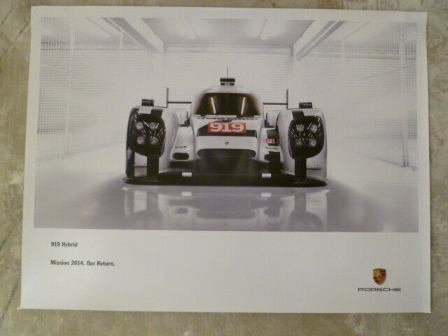 2014 Porsche 919 Le Mans Hybrid Showroom Advertising Poster RARE Awesome L@@K