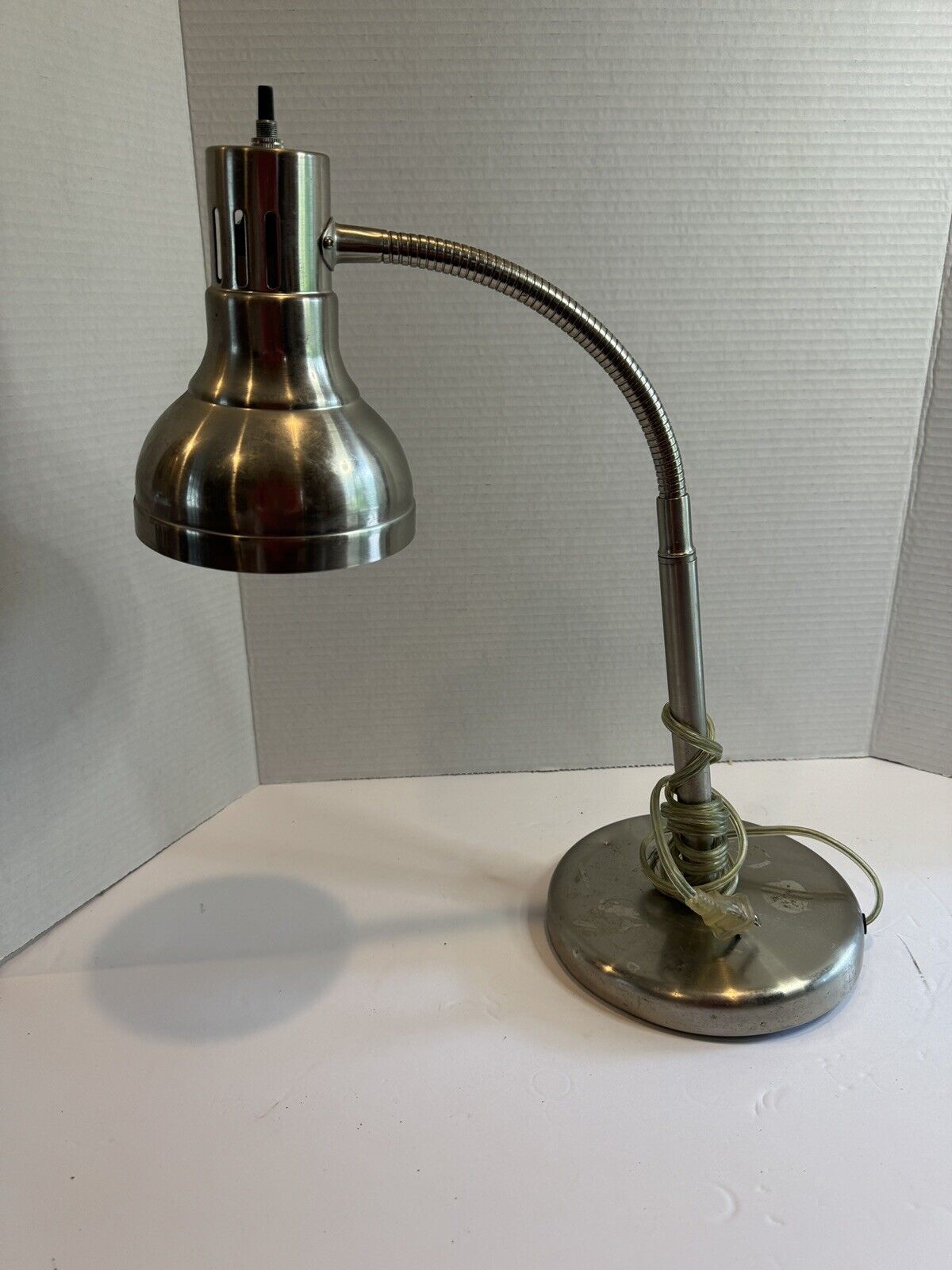 Vintage Chrome Gooseneck Adjustable Desk Table Lamp WORKS MCM Style