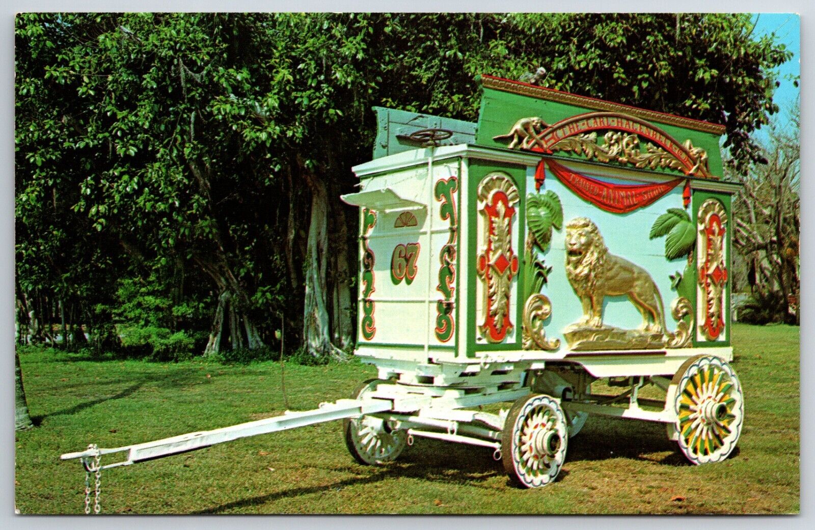 Bode Wagon Works Lion Tableau Circus Postcard VGC NP c1960\'s