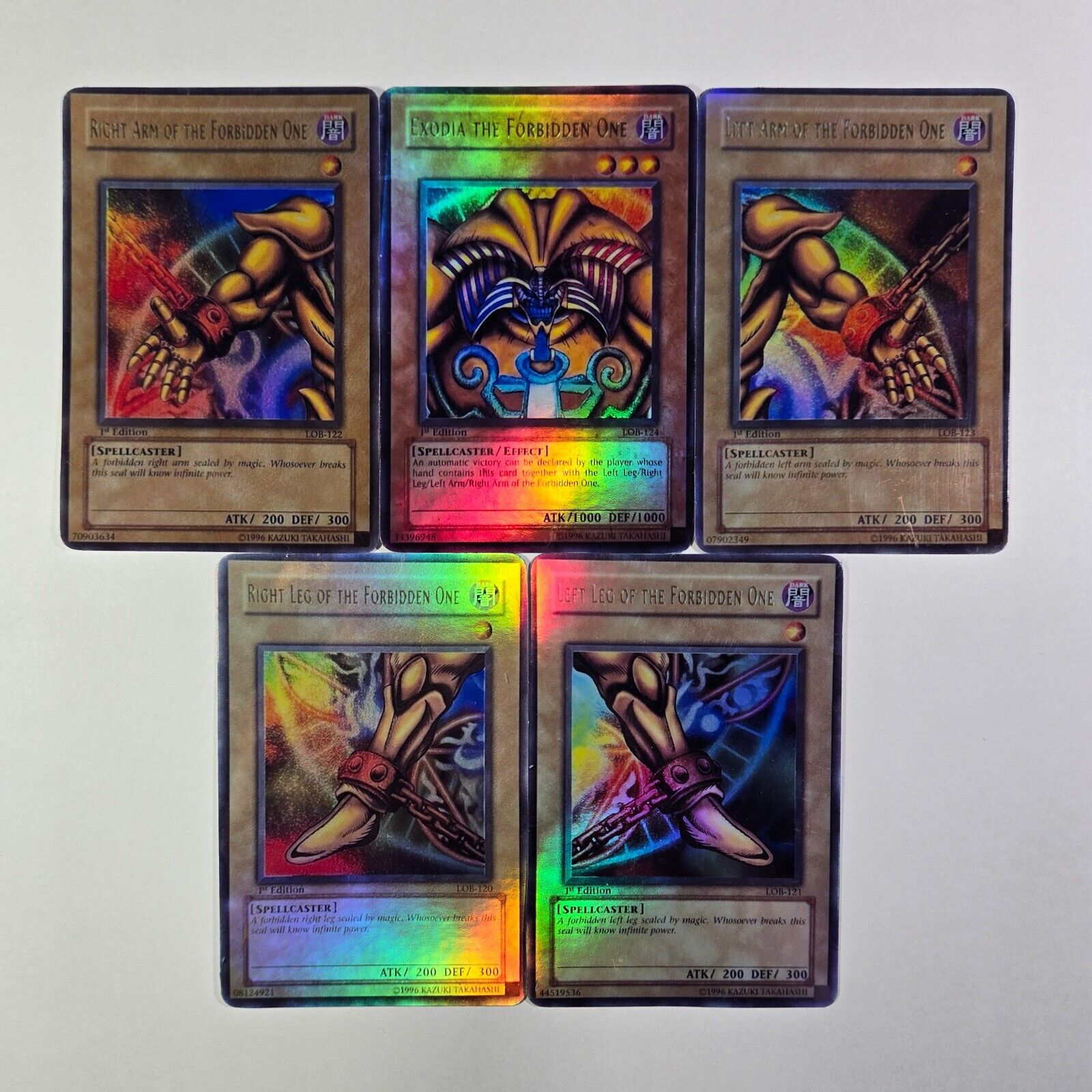 Magnet or Sticker Yugioh Exodia The Forbidden One 1st Edition LOB Set, NOT REAL