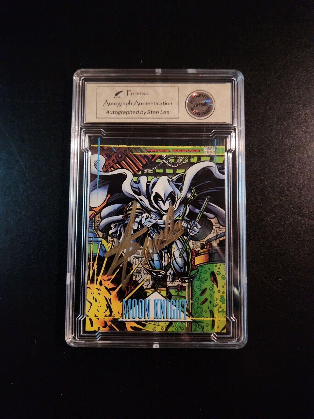 1993 Marvel Trading Card- Moon Knight - Signed By Stan Lee