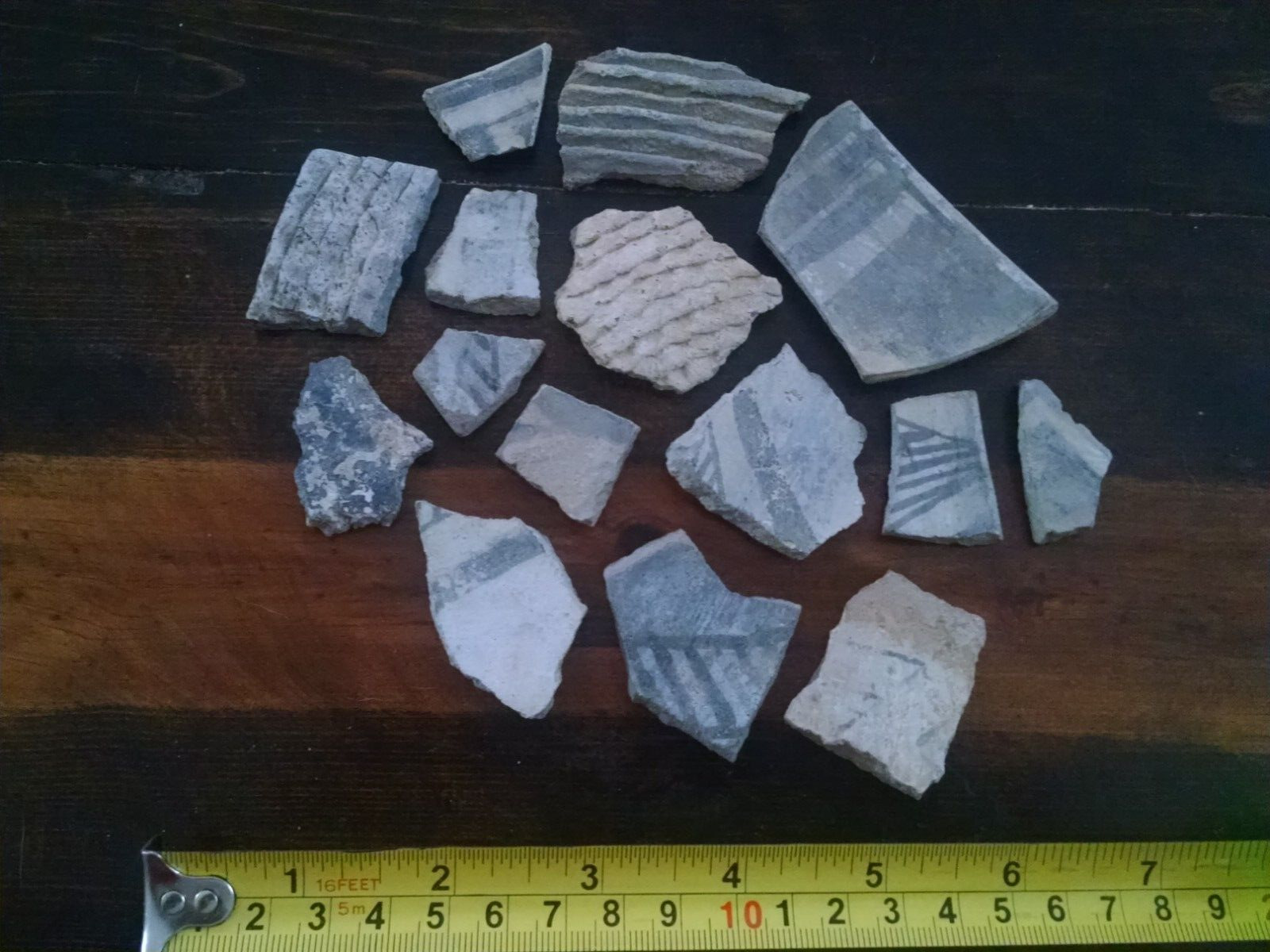 Authentic Anasazi Indian pottery shard lot of 15 pieces New Mexico