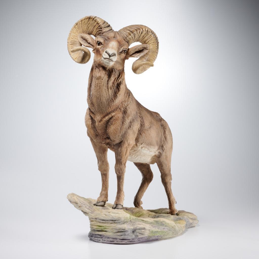 Boehm Bighorn Sheep Ram Bisque Porcelain Large LE Figurine 18.5\