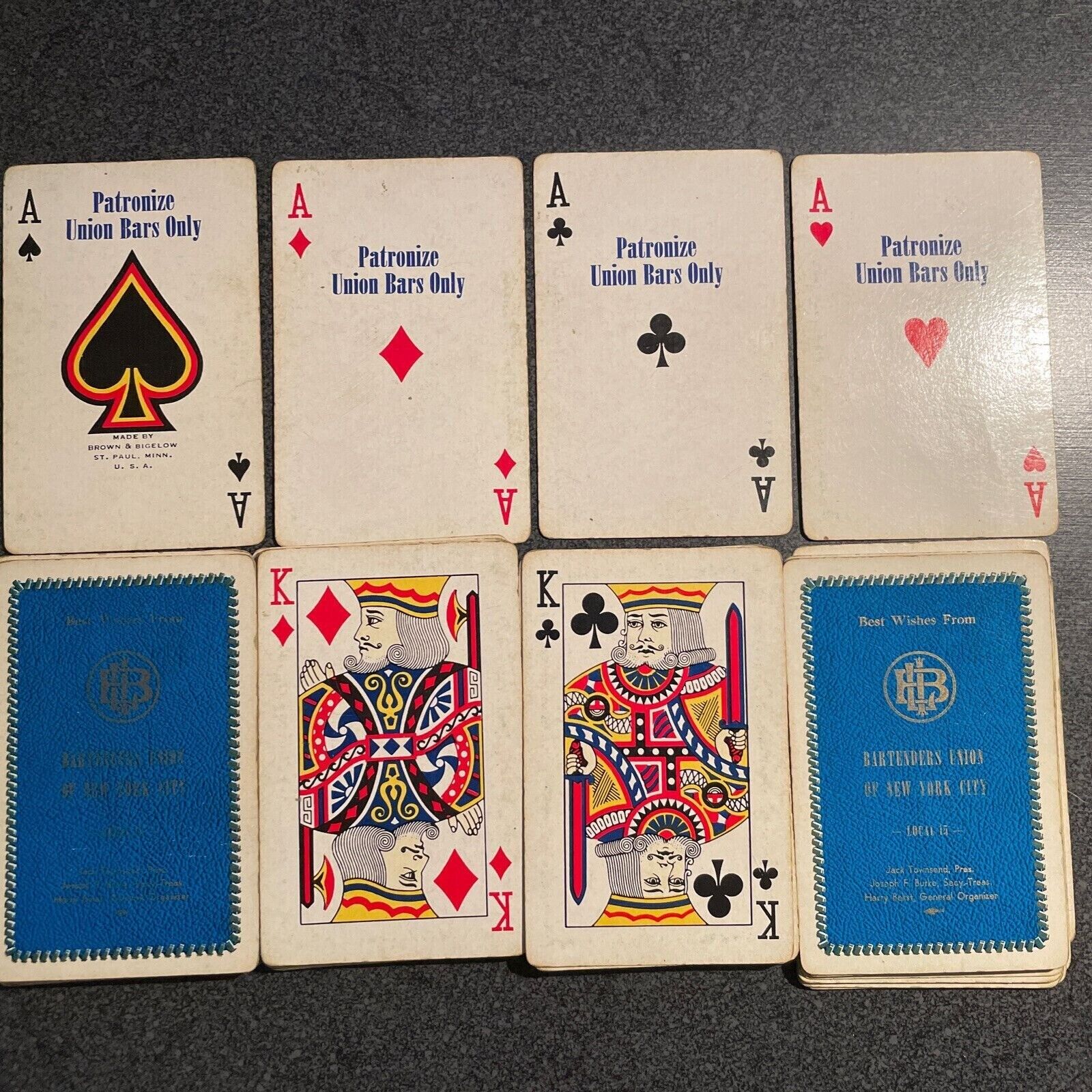 Rare Brown & Biglow New York City Bartender's Union #14 Playing Cards