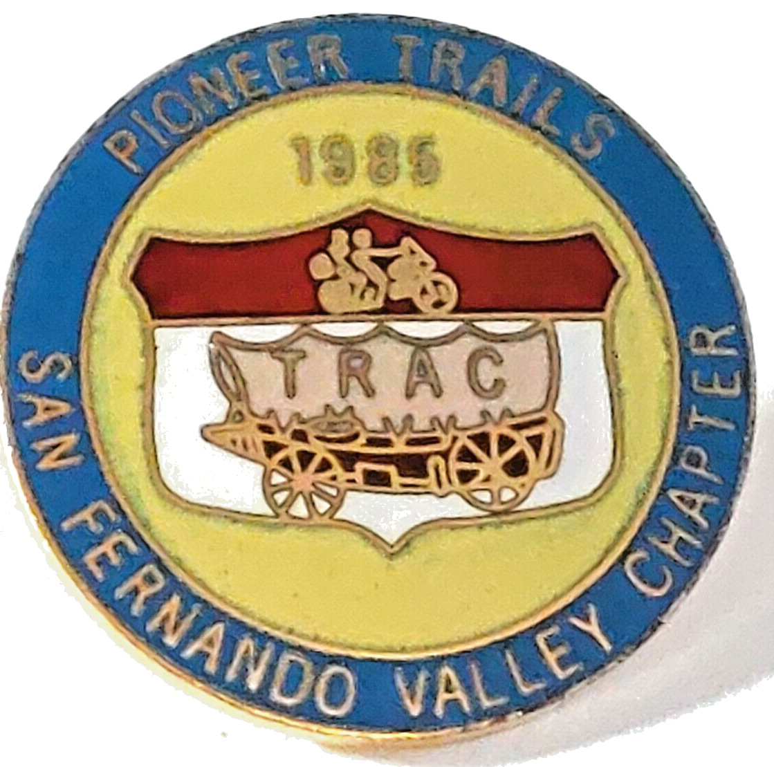 TRAC 1985 San Fernando Valley Chapter Pioneer Trails Screwback Lapel Pin(090923)