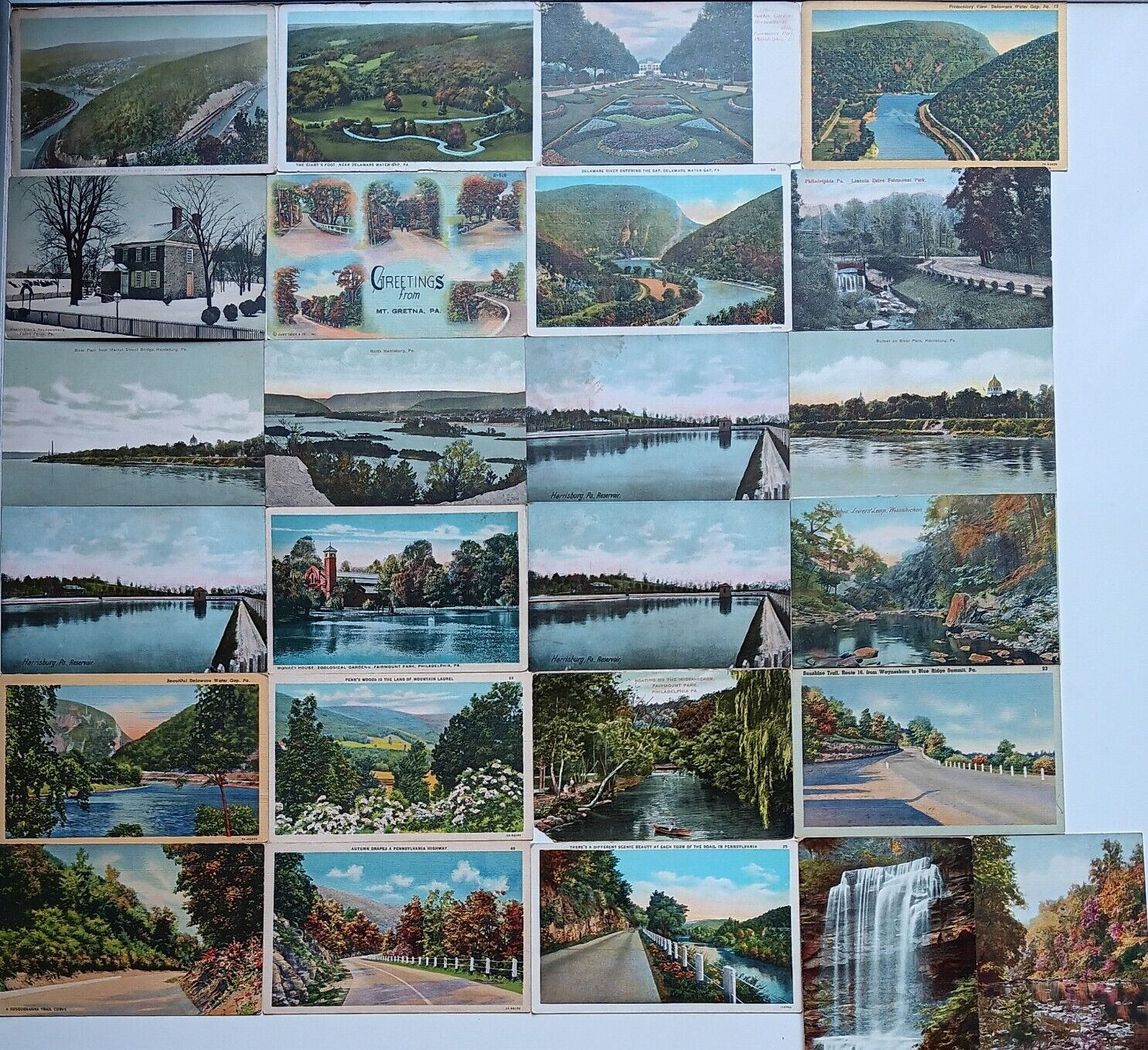25 Blank Antique Vtg 1900s Pennsylvania Postcards Rivers Mountain Lakes + Lot 37
