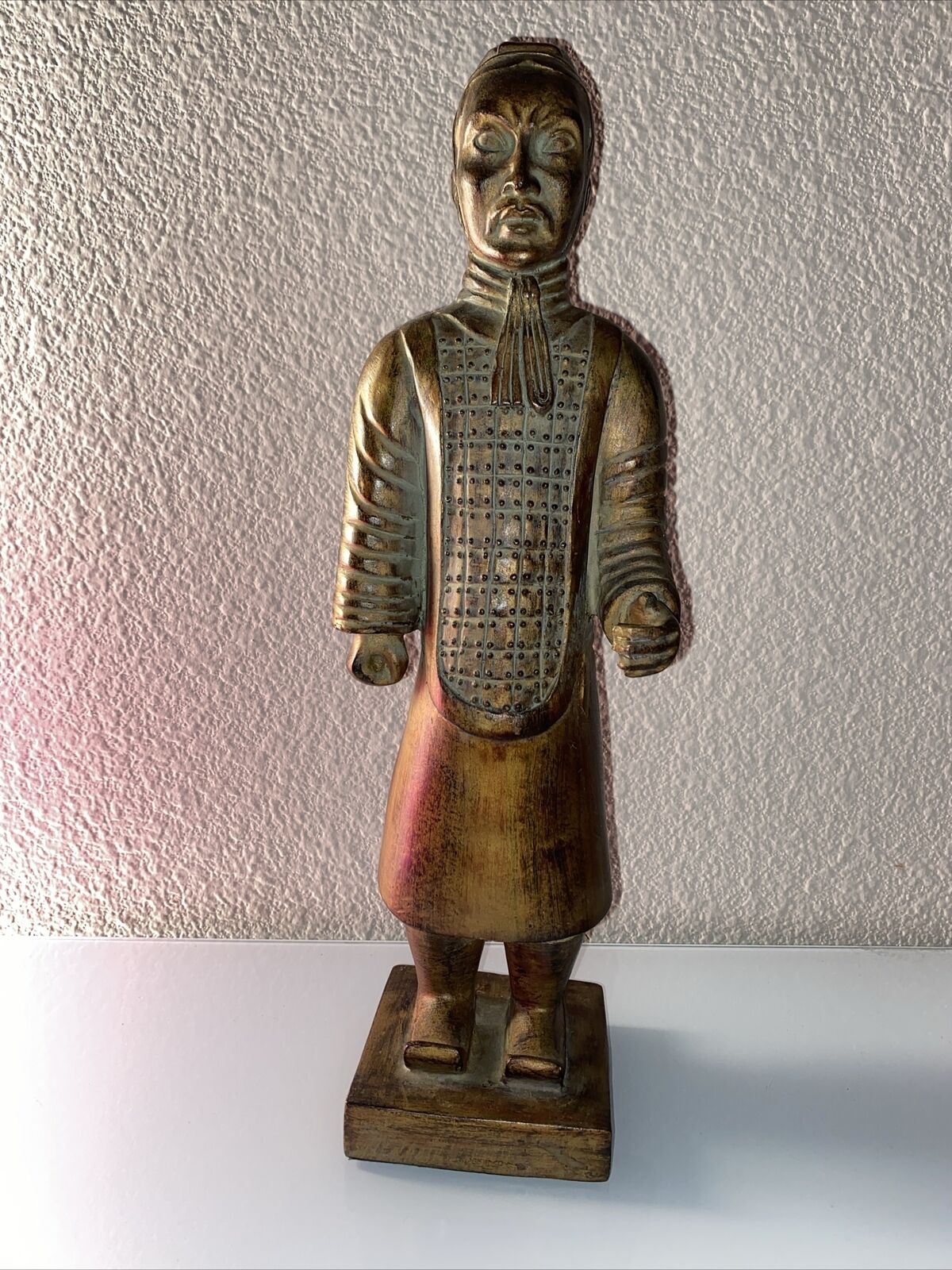 Vintage Chinese Emperor of Qin Mausoleum-Style Terracotta Warrior Statue