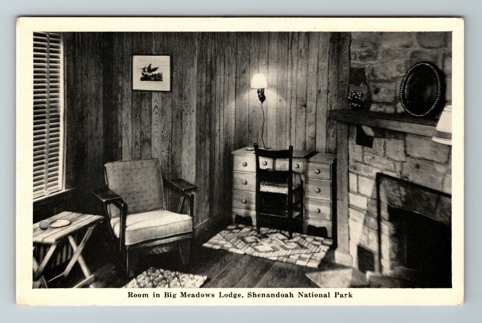 Harrisonburg VA-Virginia, Room In Big Meadows Lodge, Vintage Postcard
