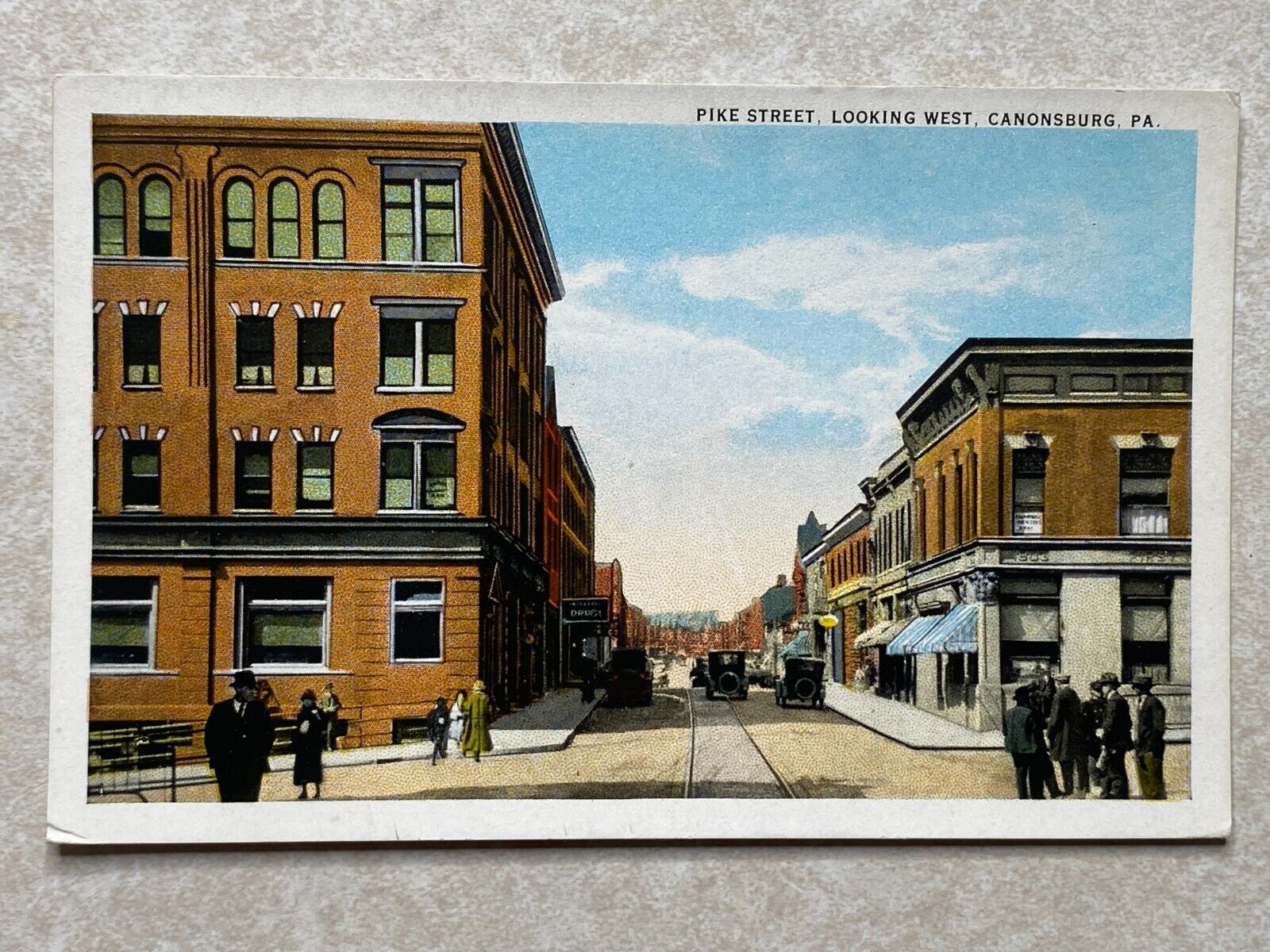 G1894 Postcard Pike Street Canonsburg St Scene PA Pennsylvania PA