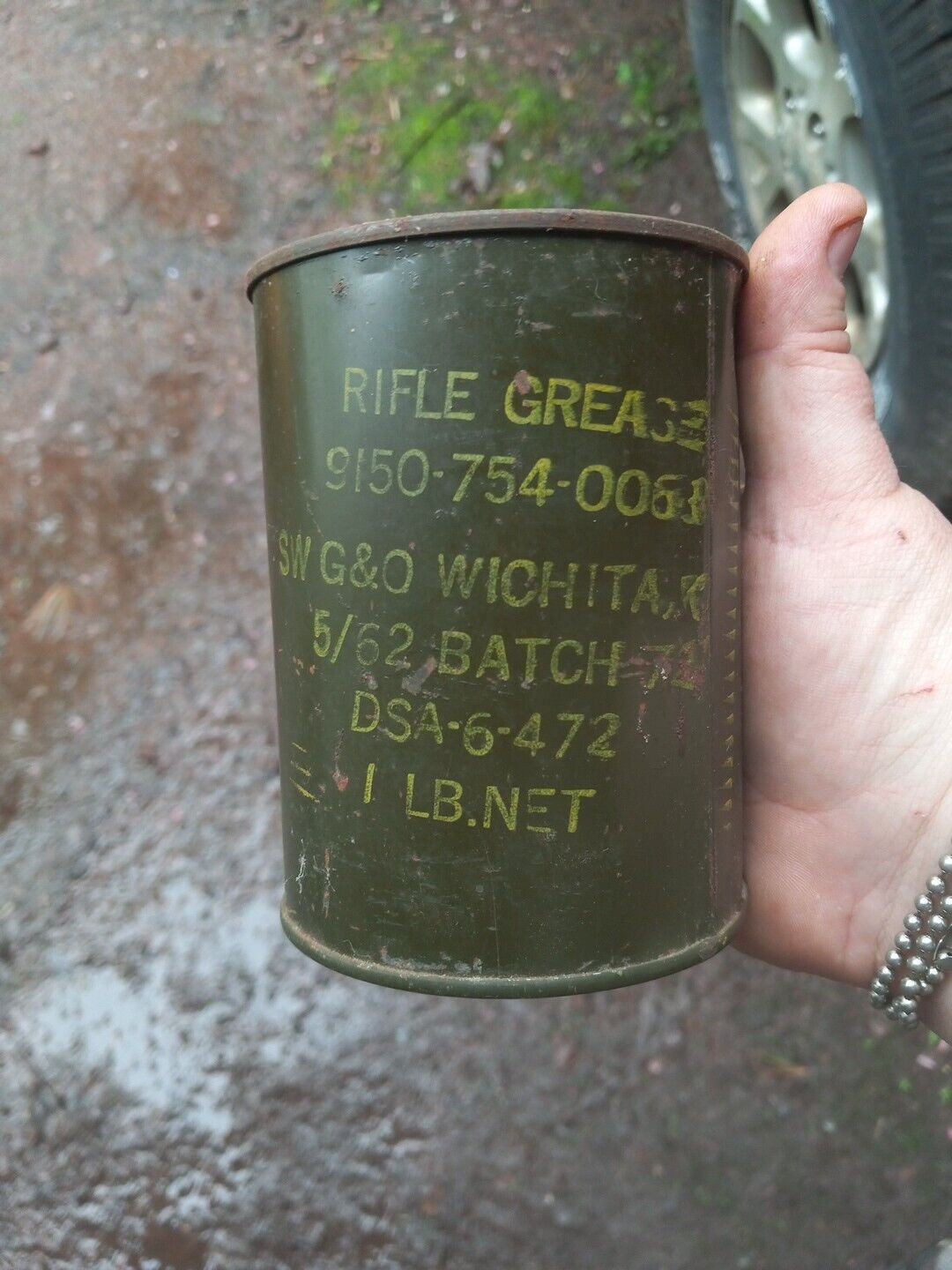 Vintage Military Grease Sw G&o Wichita KS  1 LB Can 