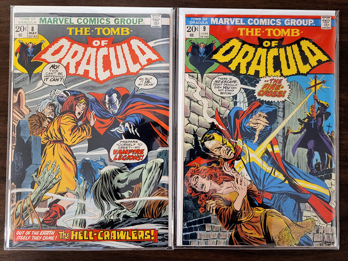 Tomb of Dracula 1972 VF #8 & 9 Marvel Bronze horror