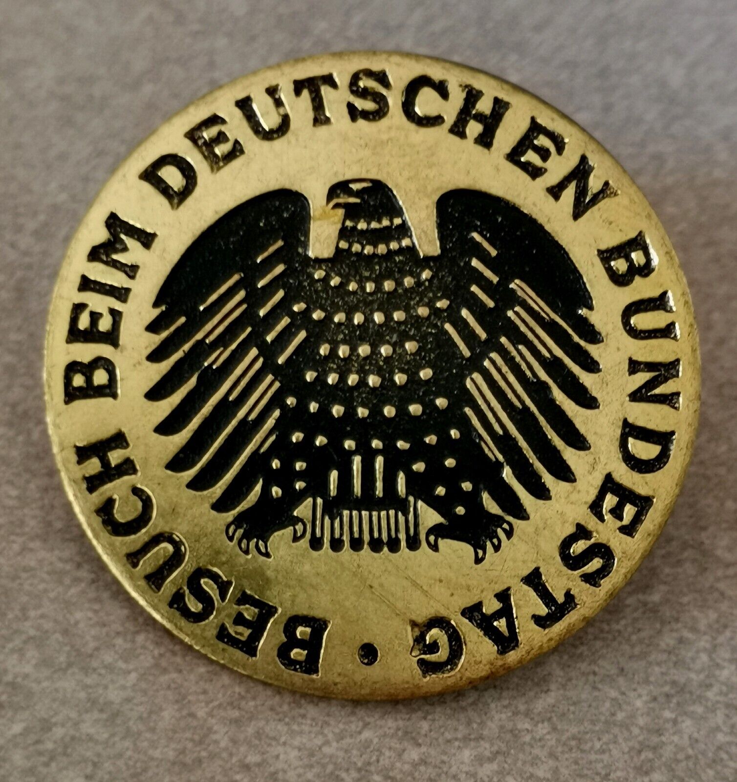 Vintage-German, Besuch Beim Deutschen Bundestag Pinback Pin