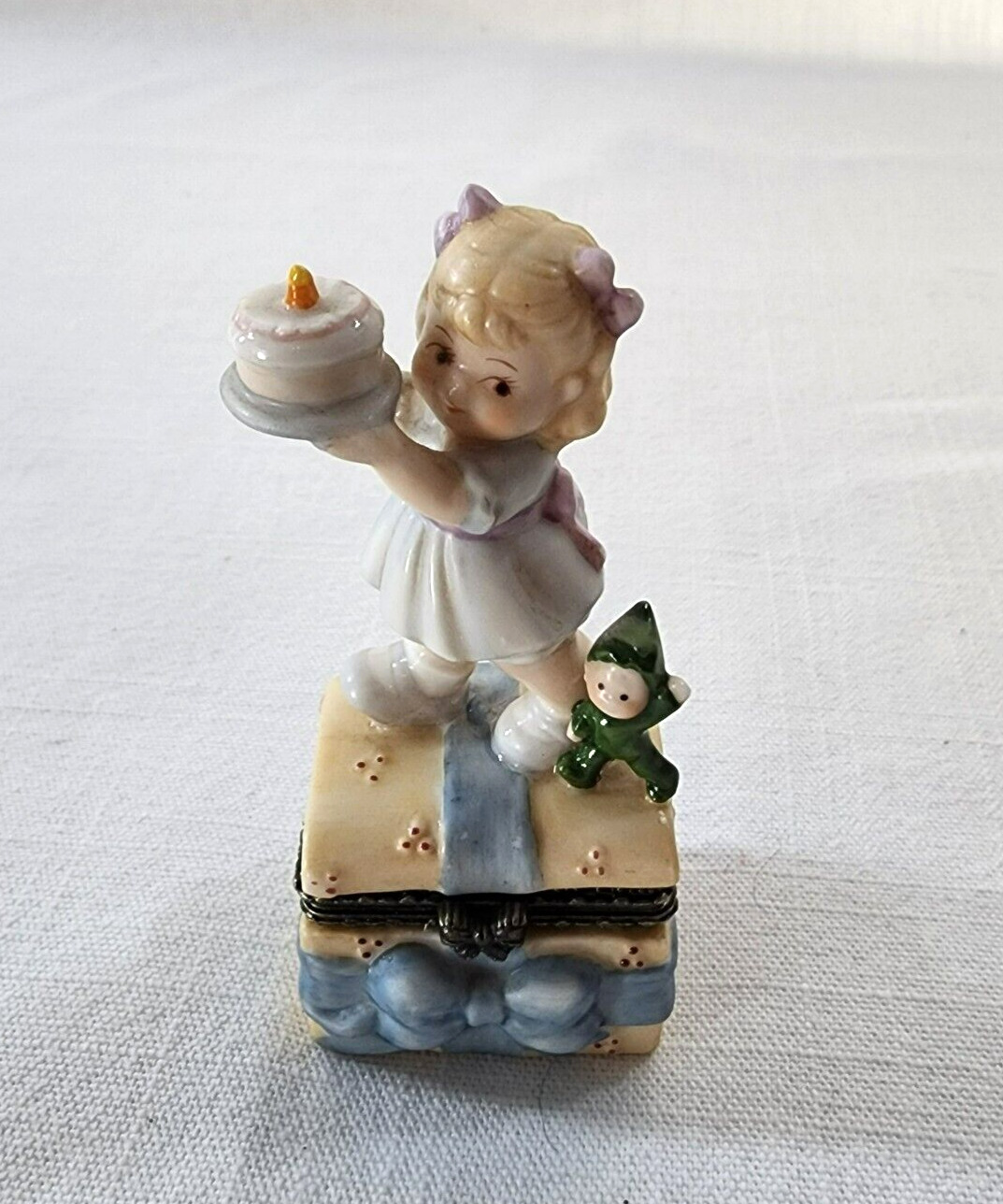 Vintage Enesco LUCIE ATTWELL No Longer Made May your Birthday Trinket Box 1997