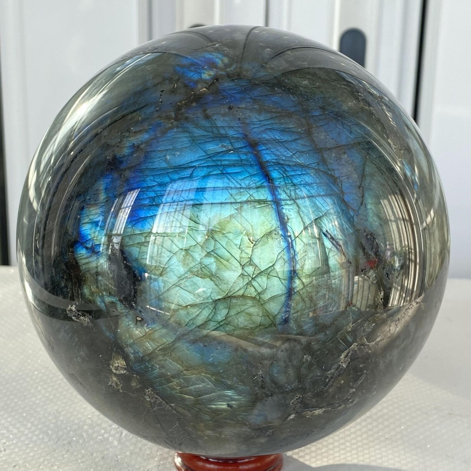 3060g Natural labradorite ball rainbow quartz crystal sphere reiki healing
